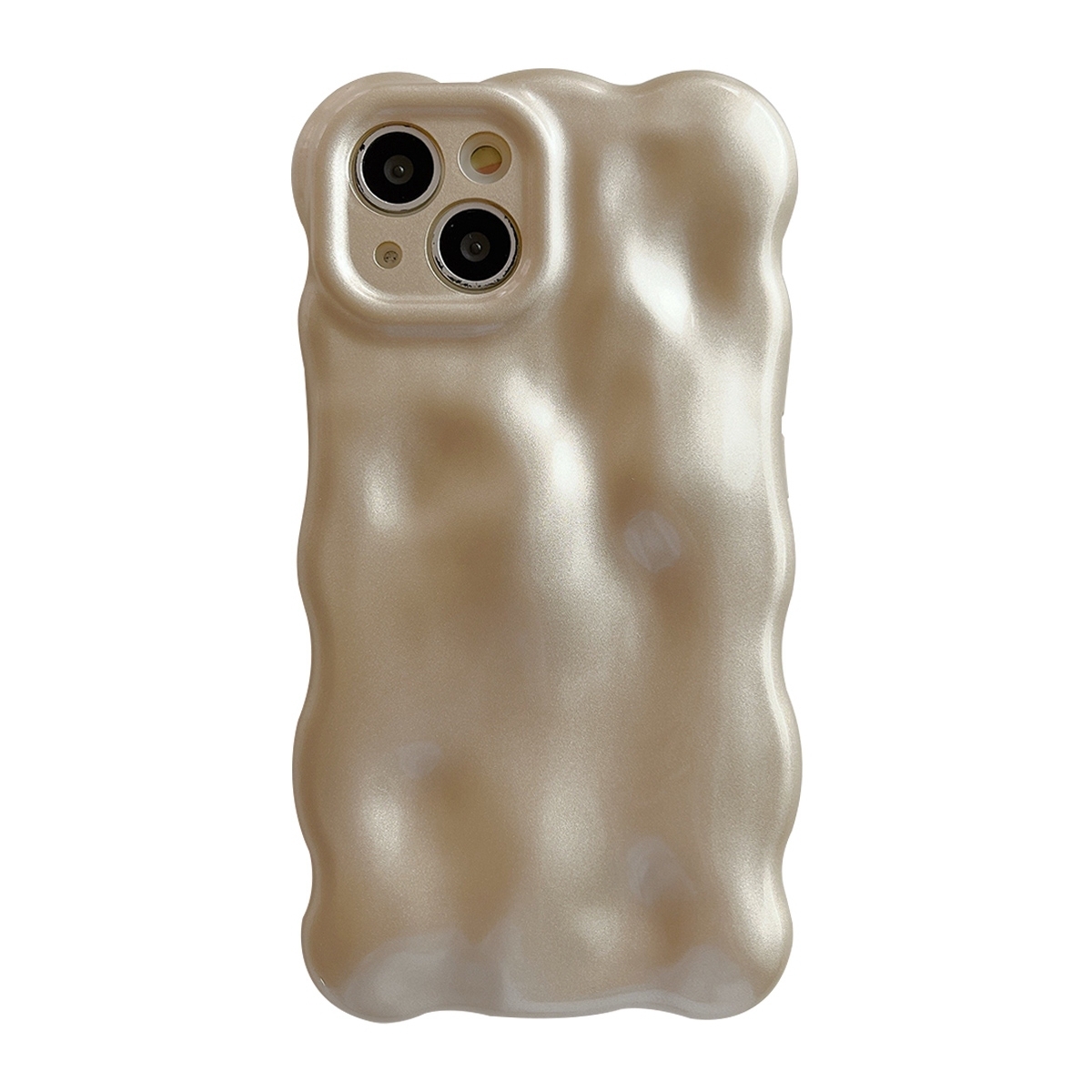 For iPhone 15 Plus Wave Bubbles TPU Phone Case(Champagne Gold) - Shopkiz.com