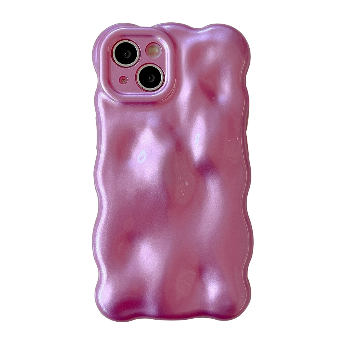 For iPhone 15 Plus Wave Bubbles TPU Phone Case(Pearlescent Purple) - Shopkiz.com