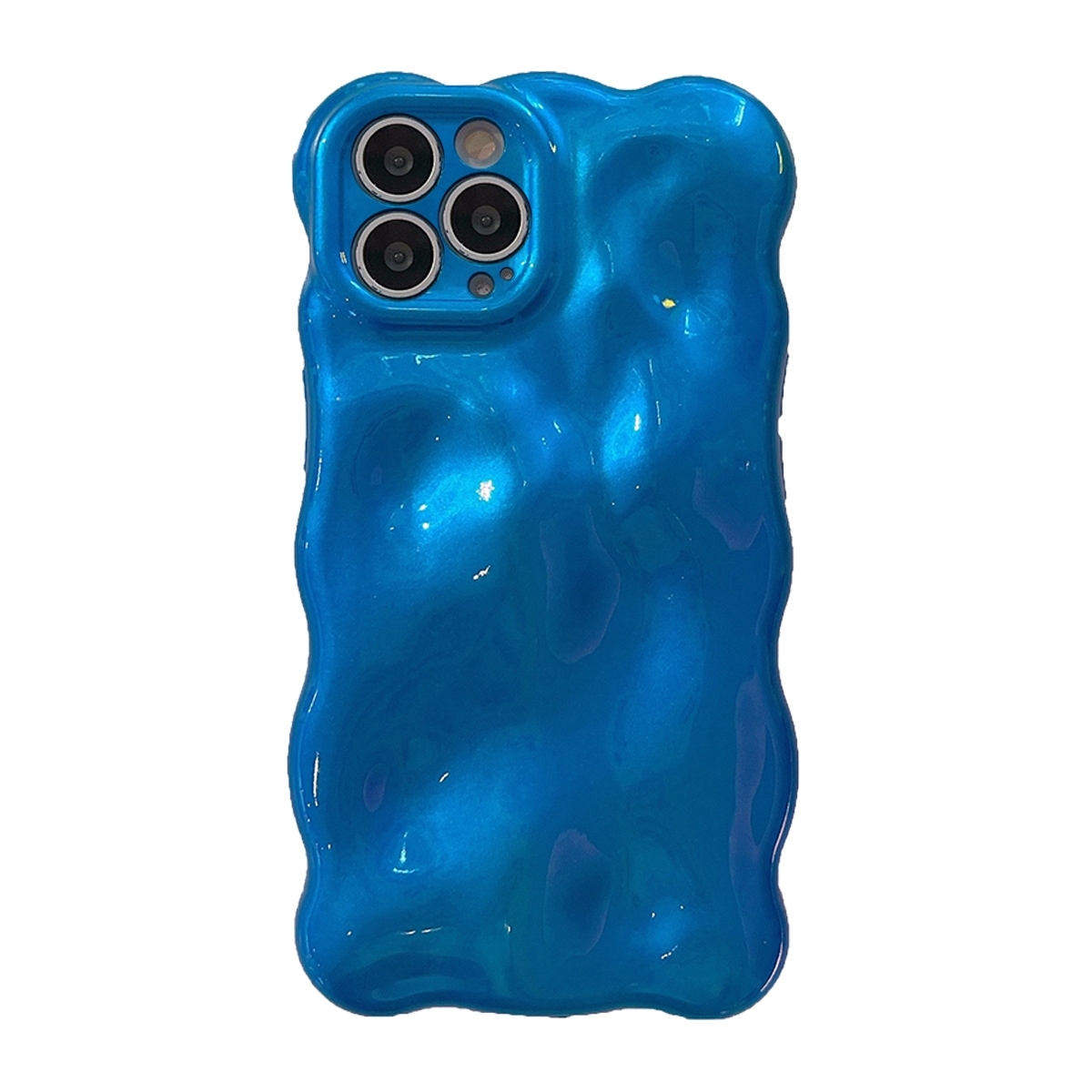 For iPhone 15 Pro Wave Bubbles TPU Phone Case(Blue) - Shopkiz.com