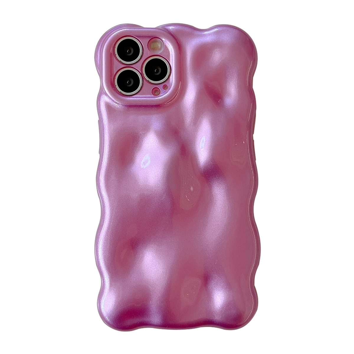 For iPhone 15 Pro Max Wave Bubbles TPU Phone Case(Pearlescent Purple) - Shopkiz.com