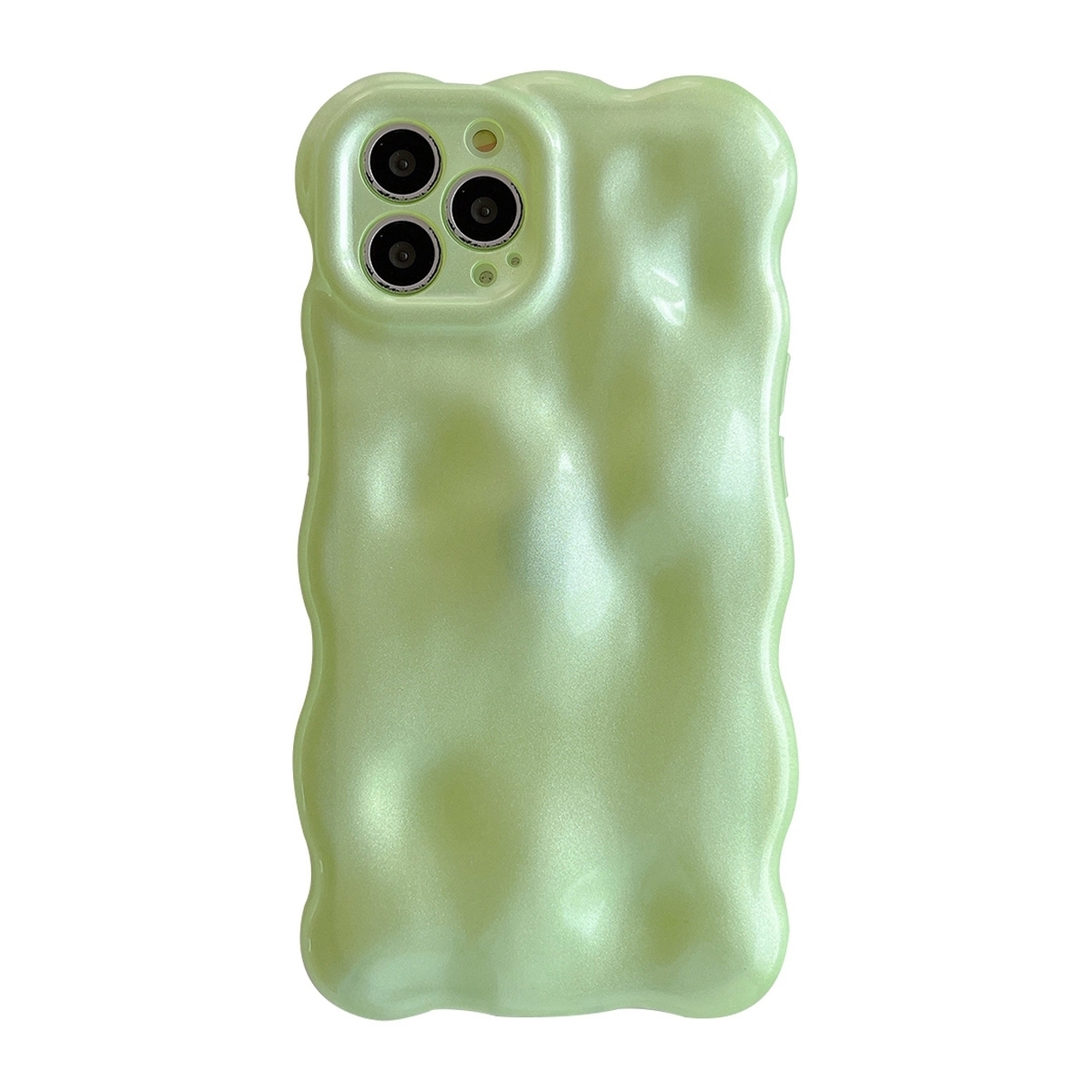 For iPhone 16 Pro Max Wave Bubbles TPU Phone Case(Green) - Shopkiz.com