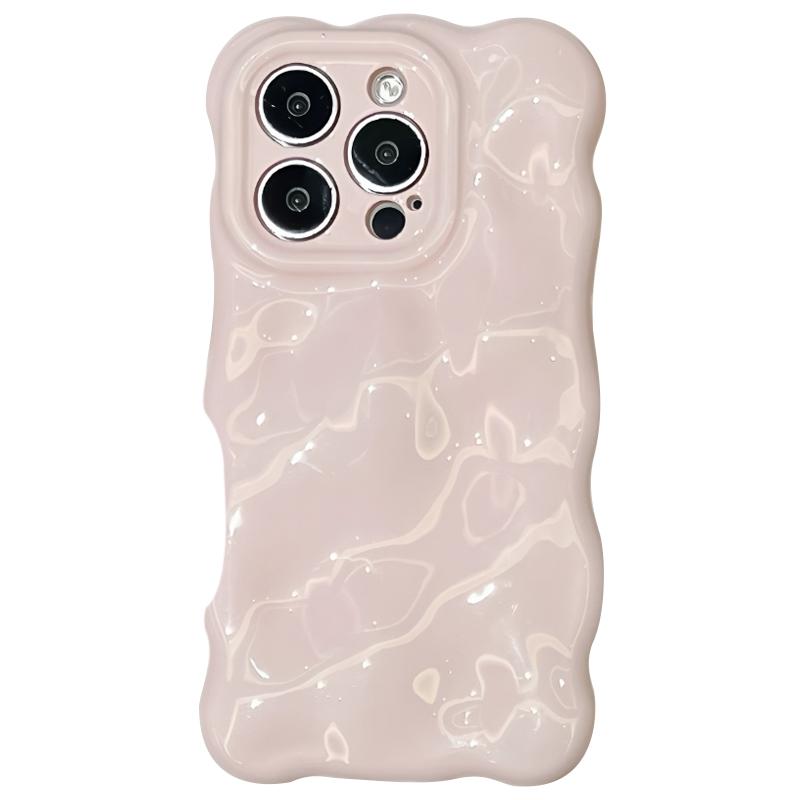 For iPhone 16 Pro Max Wave Bubbles TPU Phone Case(Baby Pink) - Shopkiz.com