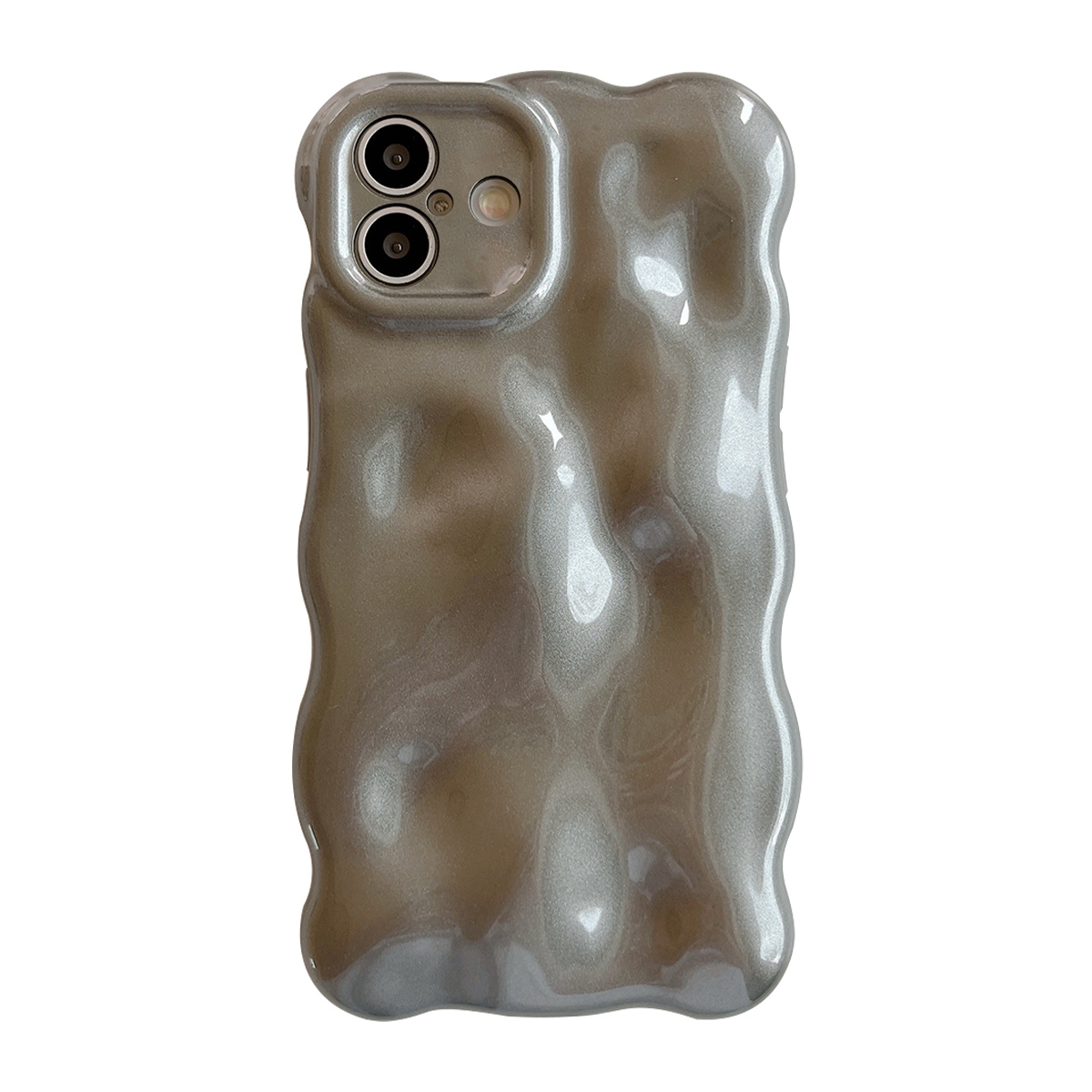 For iPhone 16 Wave Bubbles TPU Phone Case(Grey) - Shopkiz.com