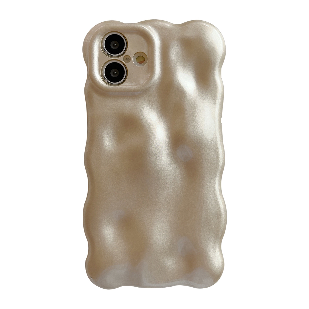 For iPhone 16 Wave Bubbles TPU Phone Case(Champagne Gold) - Shopkiz.com