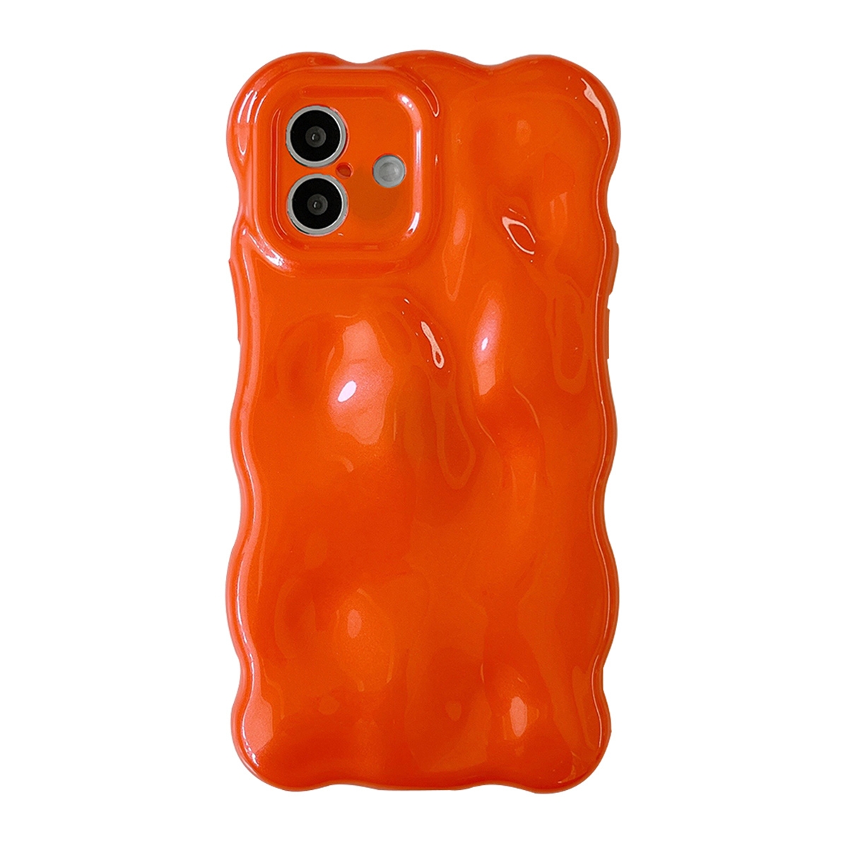 For iPhone 16 Wave Bubbles TPU Phone Case(Pearlescent Orange) - Shopkiz.com