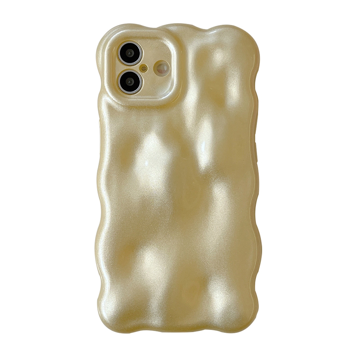 For iPhone 16 Wave Bubbles TPU Phone Case(Pearlescent Yellow) - Shopkiz.com