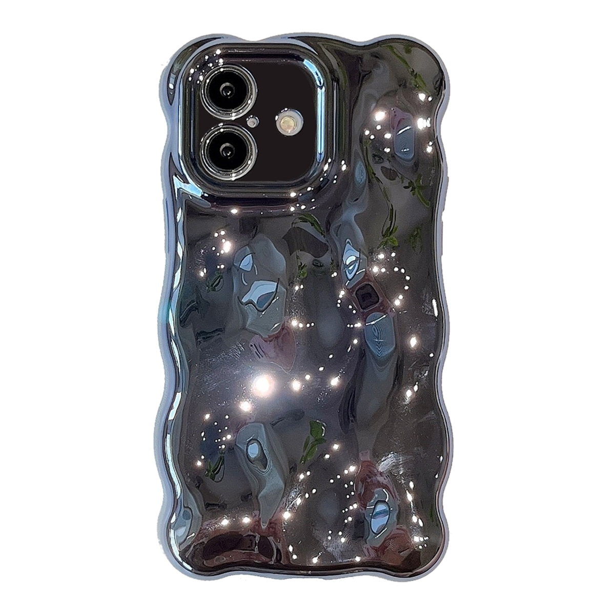 For iPhone 16 Wave Bubbles TPU Phone Case(Painted Blue) - Shopkiz.com