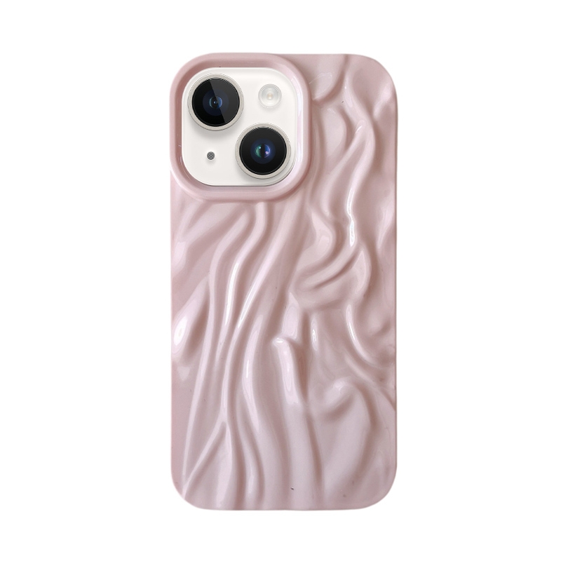 For iPhone 14 Wrinkle Gradient Oily Feel TPU Phone Case(Pink) - Shopkiz.com