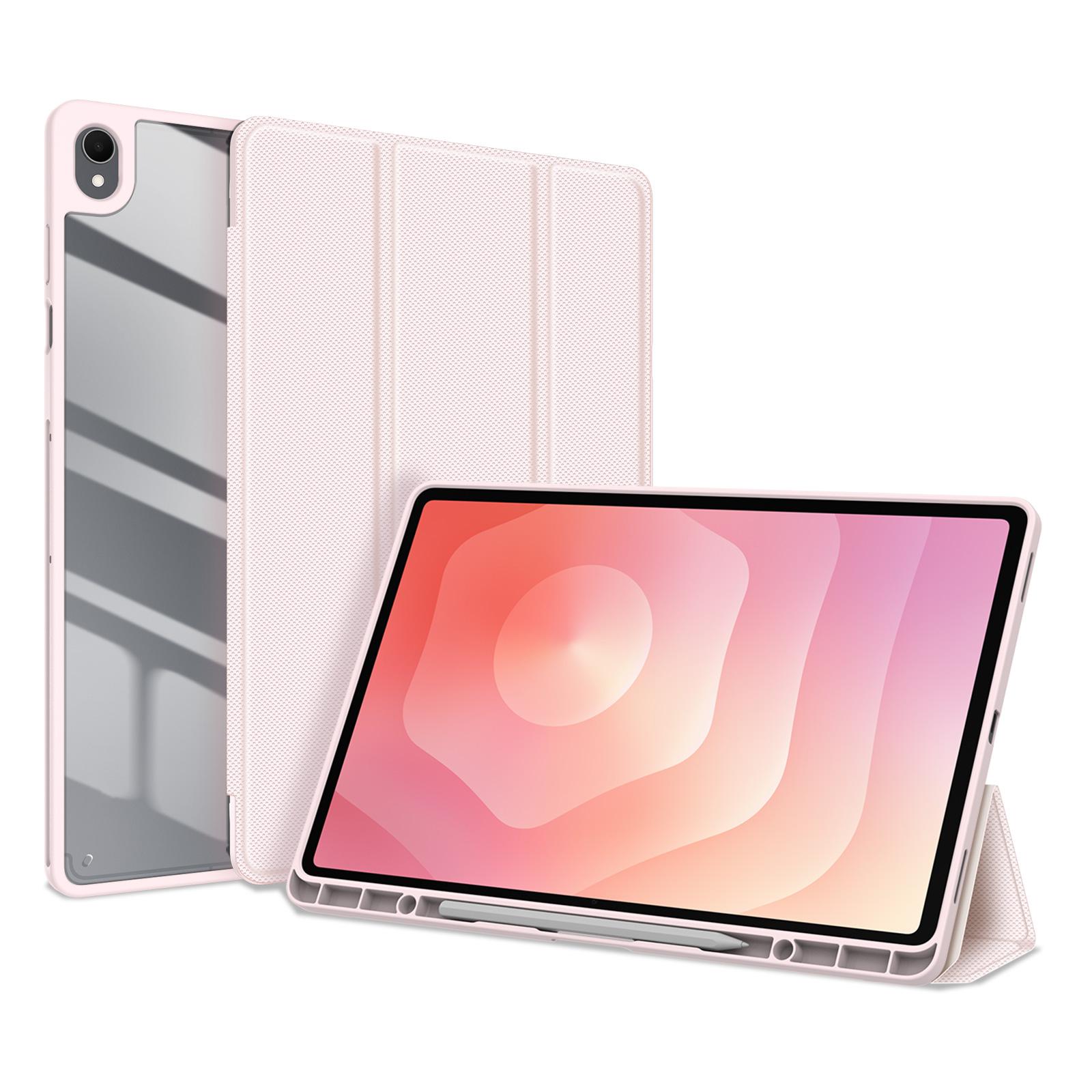 For Galaxy Tab S12+ DUX DUCIS TOBY Series Antiskid Leather Tablet Case with Sleep / Wake-up Function(Pink) - Shopkiz.com