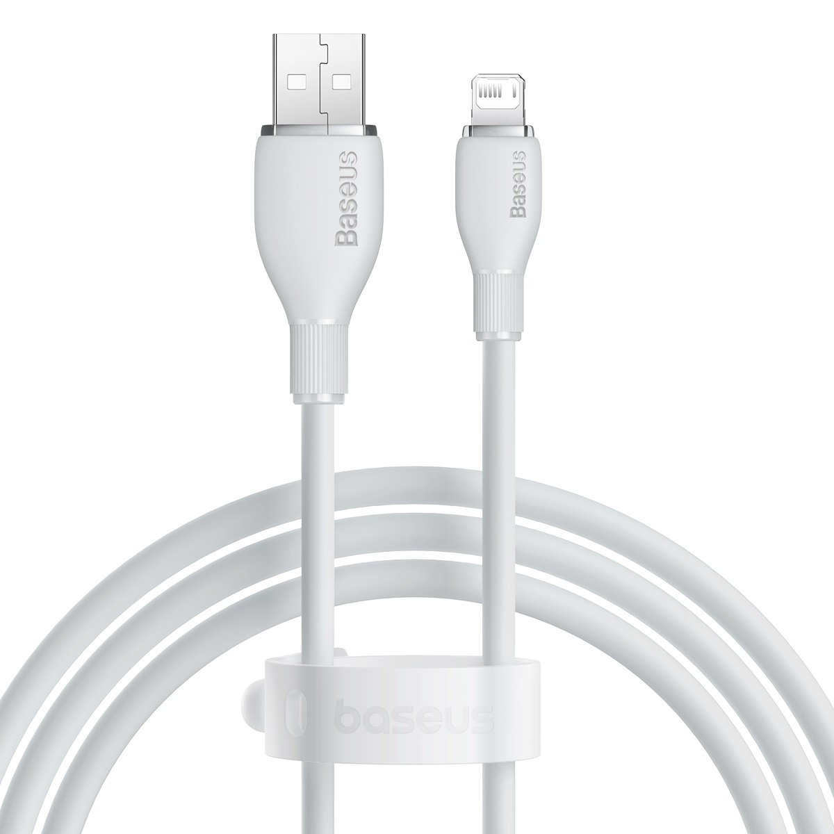 Baseus Pudding Series 2.4A USB to 8 Pin Fast Charging Data Cable, Length:1.2m(White) - Shopkiz.com