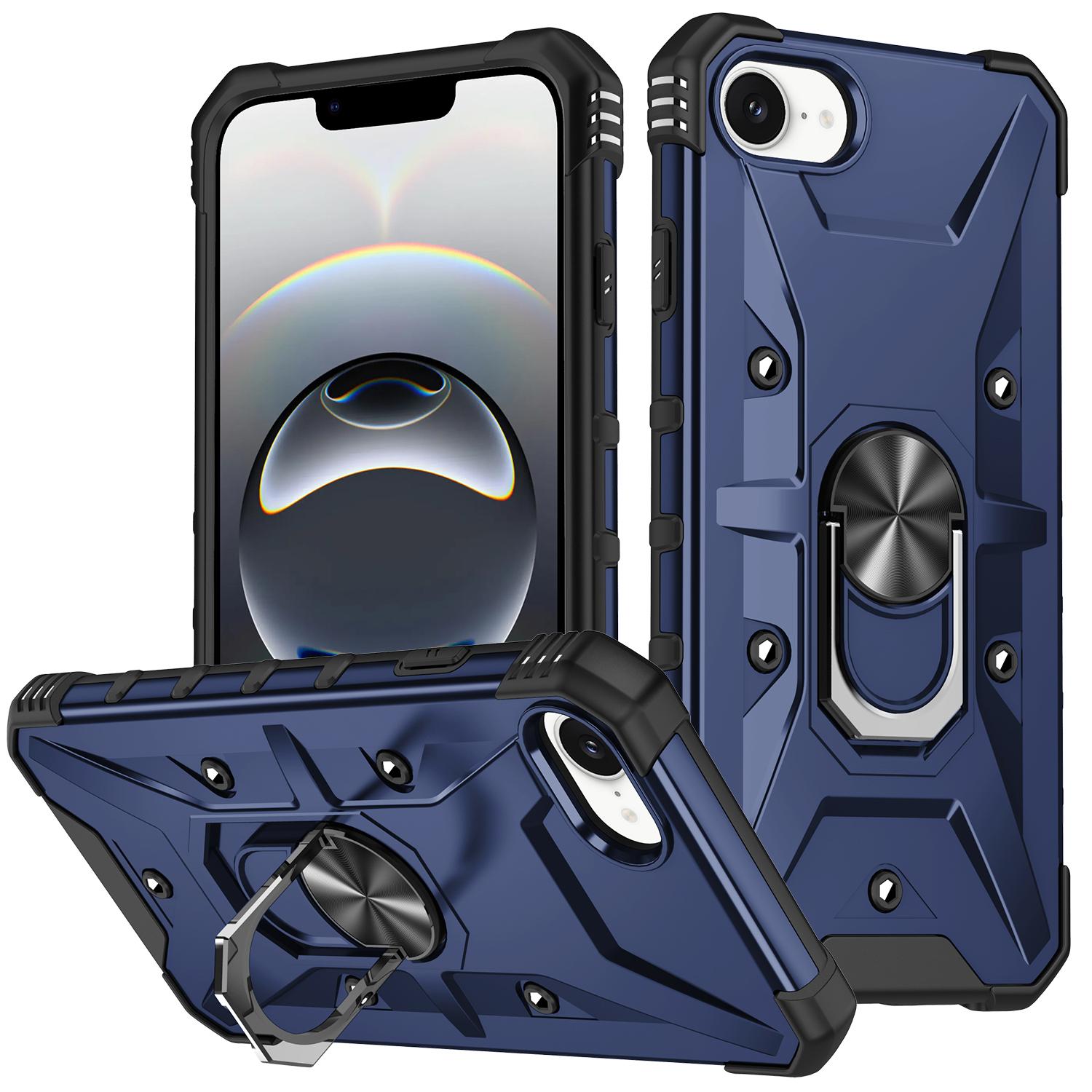 For iPhone 17e / 16e Ring Holder Phone Case(Blue) - Shopkiz.com