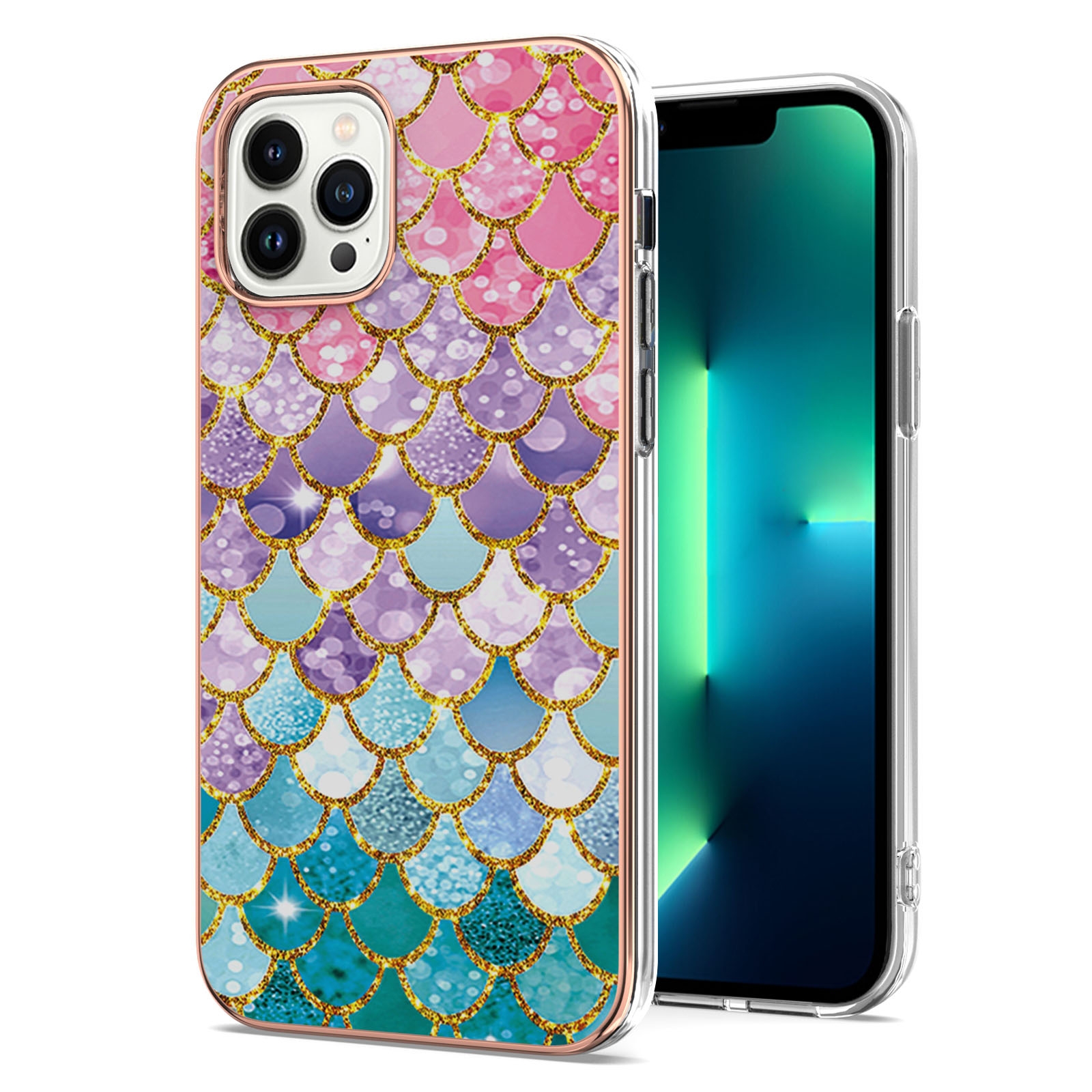 For iPhone 16 Pro Electroplating Pattern IMD TPU Shockproof Case(Colorful Scales) - Shopkiz.com