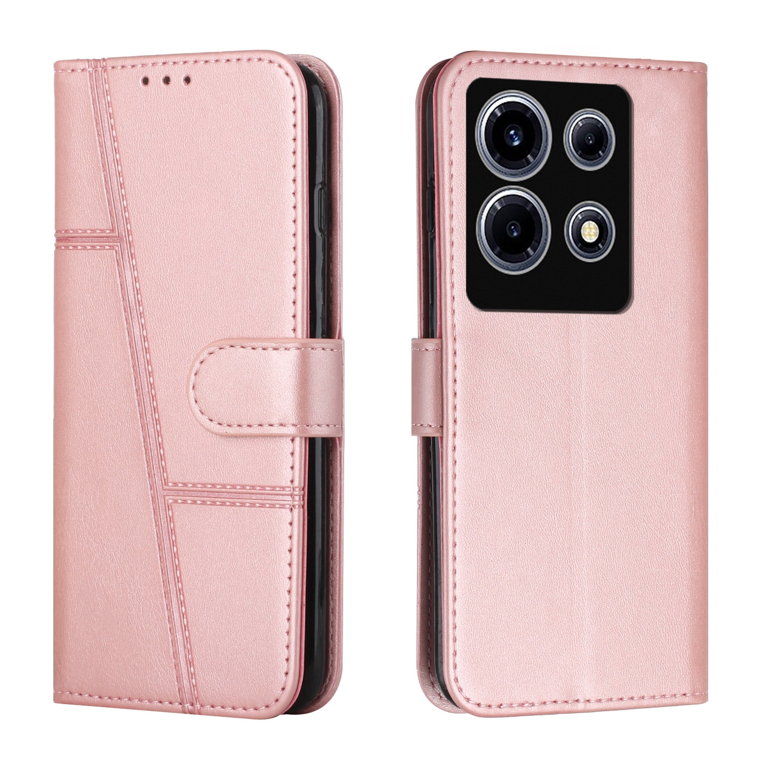For Infinix Note 30 VIP Stitching Calf Texture Buckle Leather Phone Case(Rose Gold)