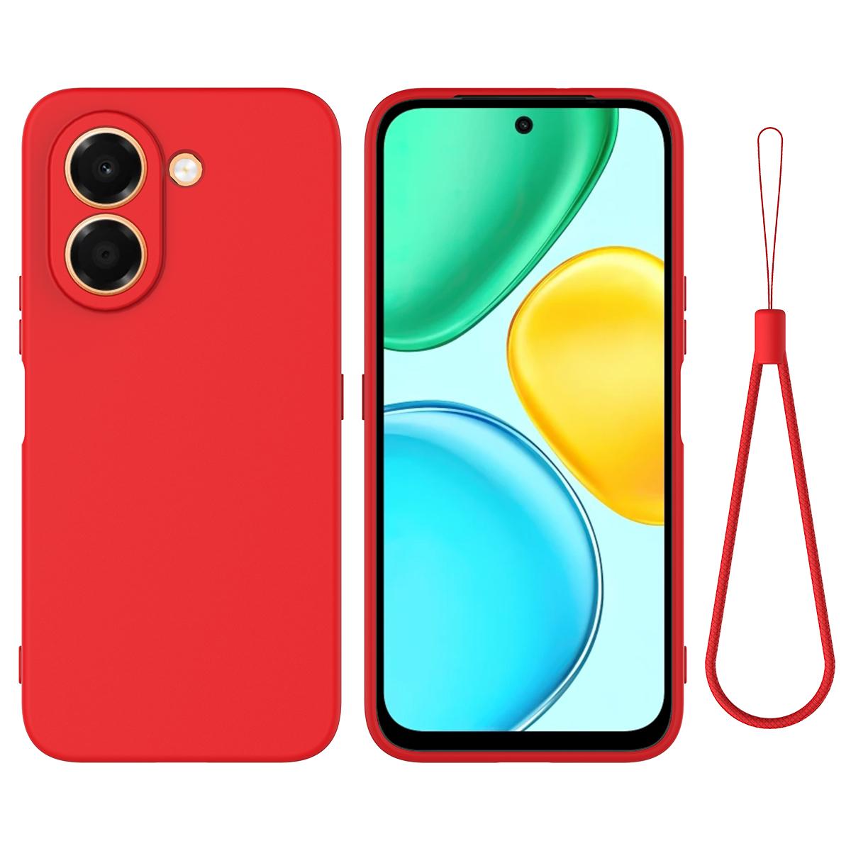 For Honor X7e 4G Solid Color Liquid Silicone Dropproof Full Coverage Phone Case(Red) - Shopkiz.com