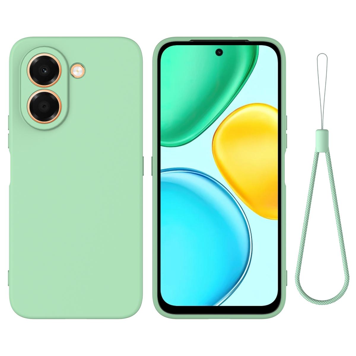 For Honor X7e 4G Solid Color Liquid Silicone Dropproof Full Coverage Phone Case(Green) - Shopkiz.com