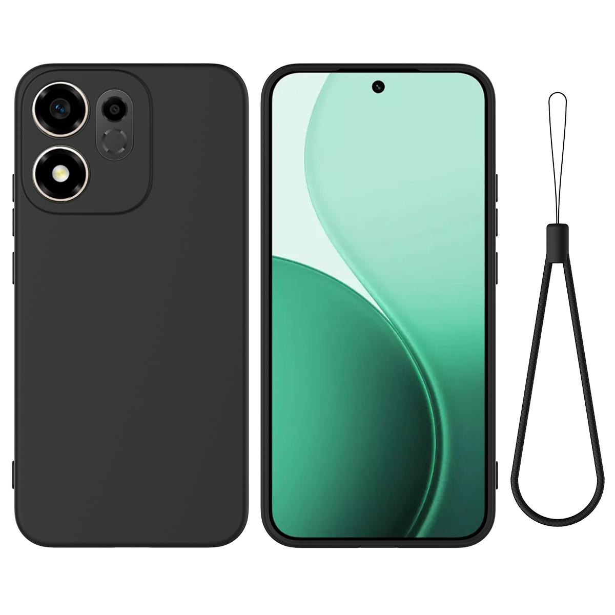For Honor 600 Smart 5G / X7e Plus 5G Solid Color Liquid Silicone Dropproof Full Coverage Phone Case(Black) - Shopkiz.com