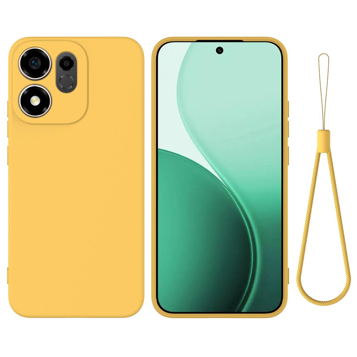 For Honor 600 Smart 5G / X7e Plus 5G Solid Color Liquid Silicone Dropproof Full Coverage Phone Case(Yellow) - Shopkiz.com