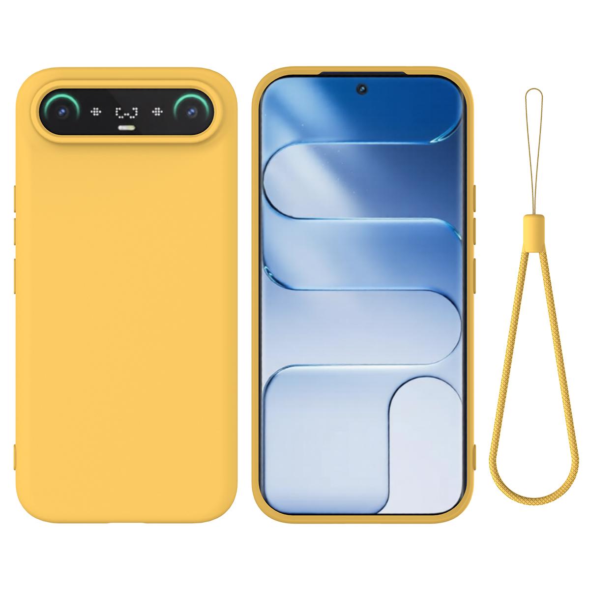 For Tecno Camon Slim 4G Solid Color Liquid Silicone Dropproof Full Coverage Phone Case(Yellow) - Shopkiz.com