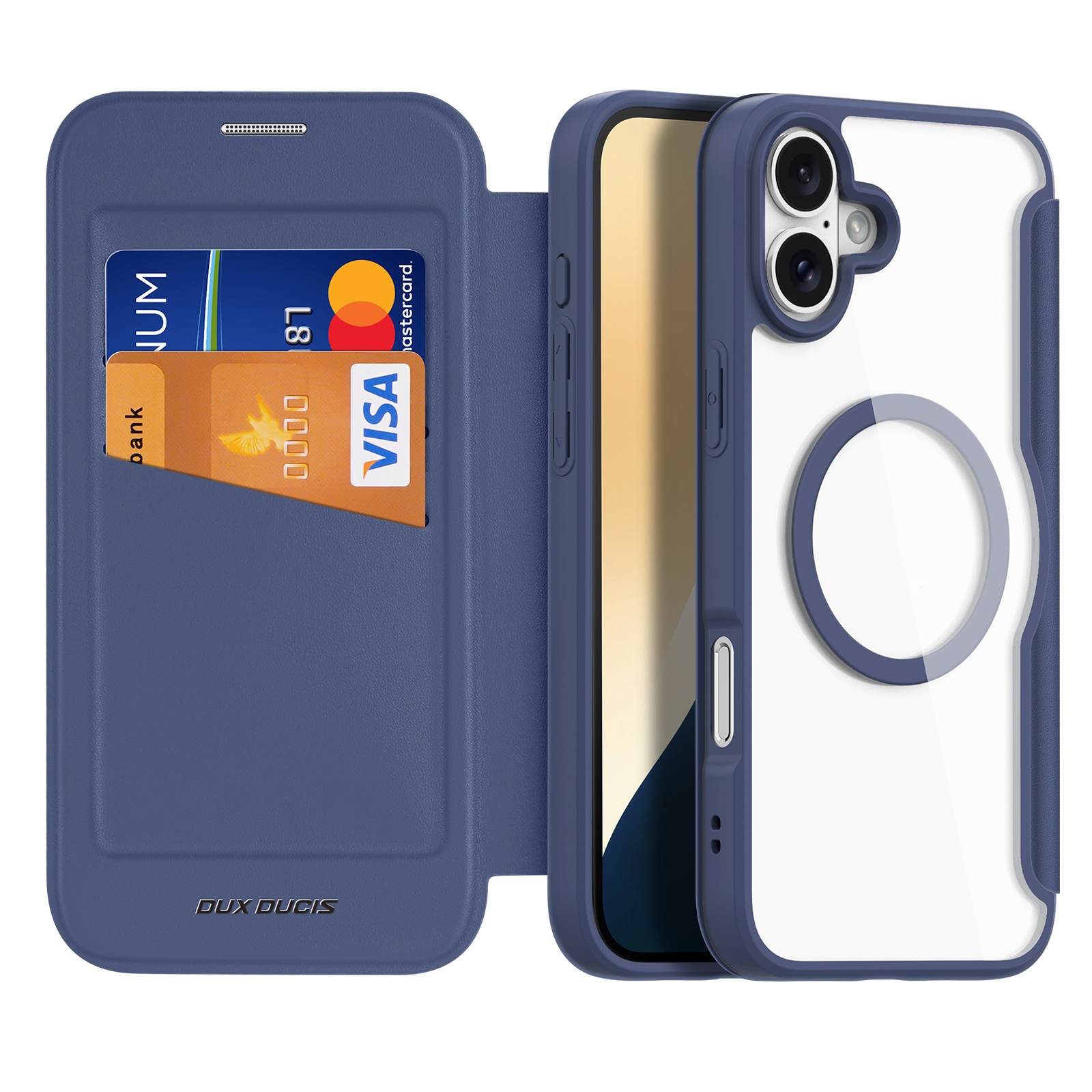 For iPhone 16 Plus DUX DUCIS Skin X Pro Series Magsafe PC + TPU Phone Leather Case(Blue) - Shopkiz.com