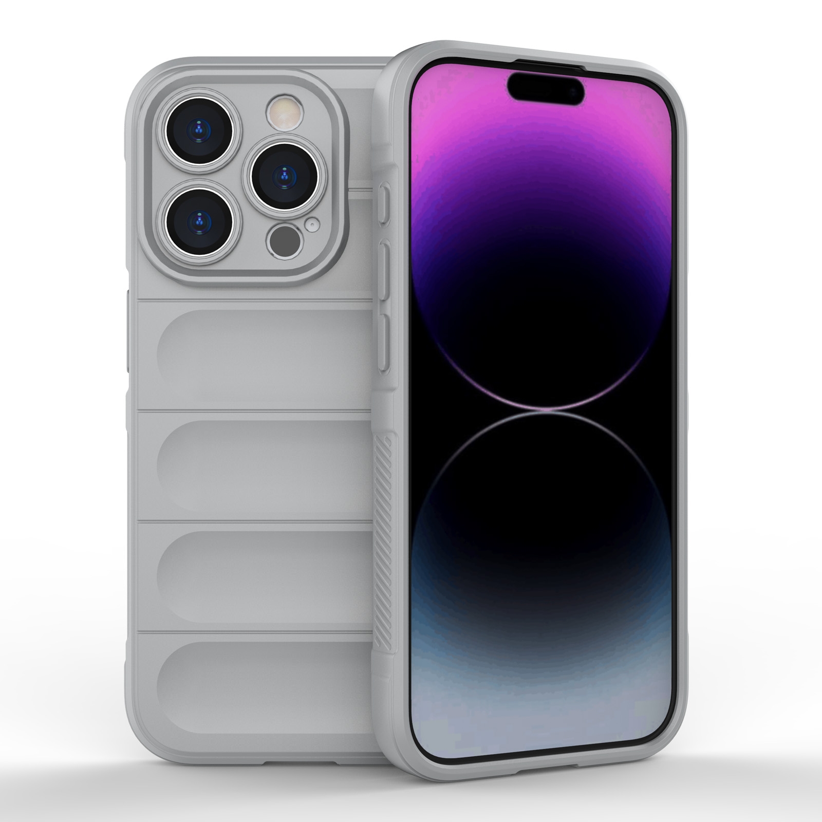For iPhone 15 Pro Magic Shield TPU + Flannel Phone Case(Grey) - Shopkiz.com