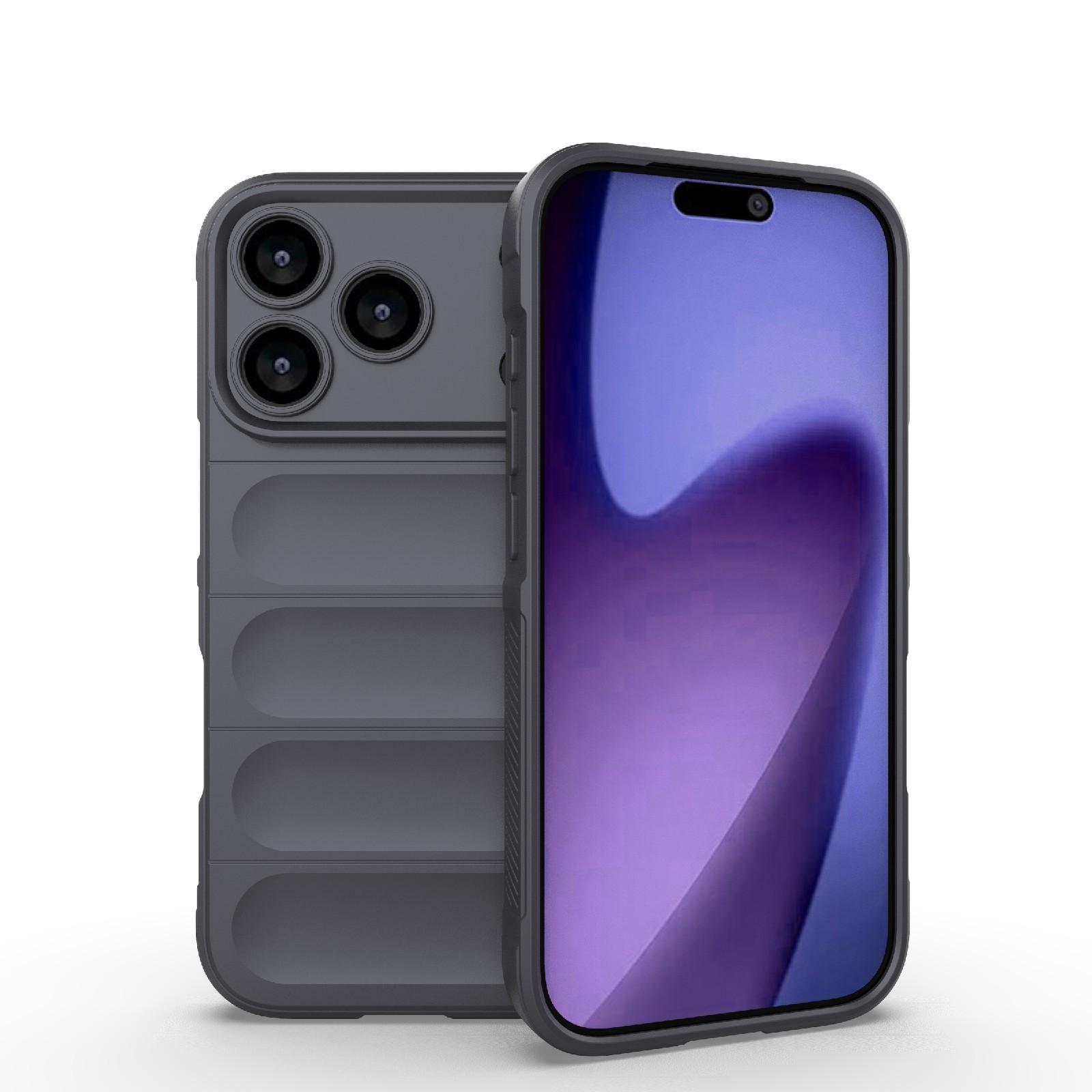 For iPhone 18 Pro / 17 Pro Magic Shield TPU + Flannel Phone Case(Dark Grey) - Shopkiz.com