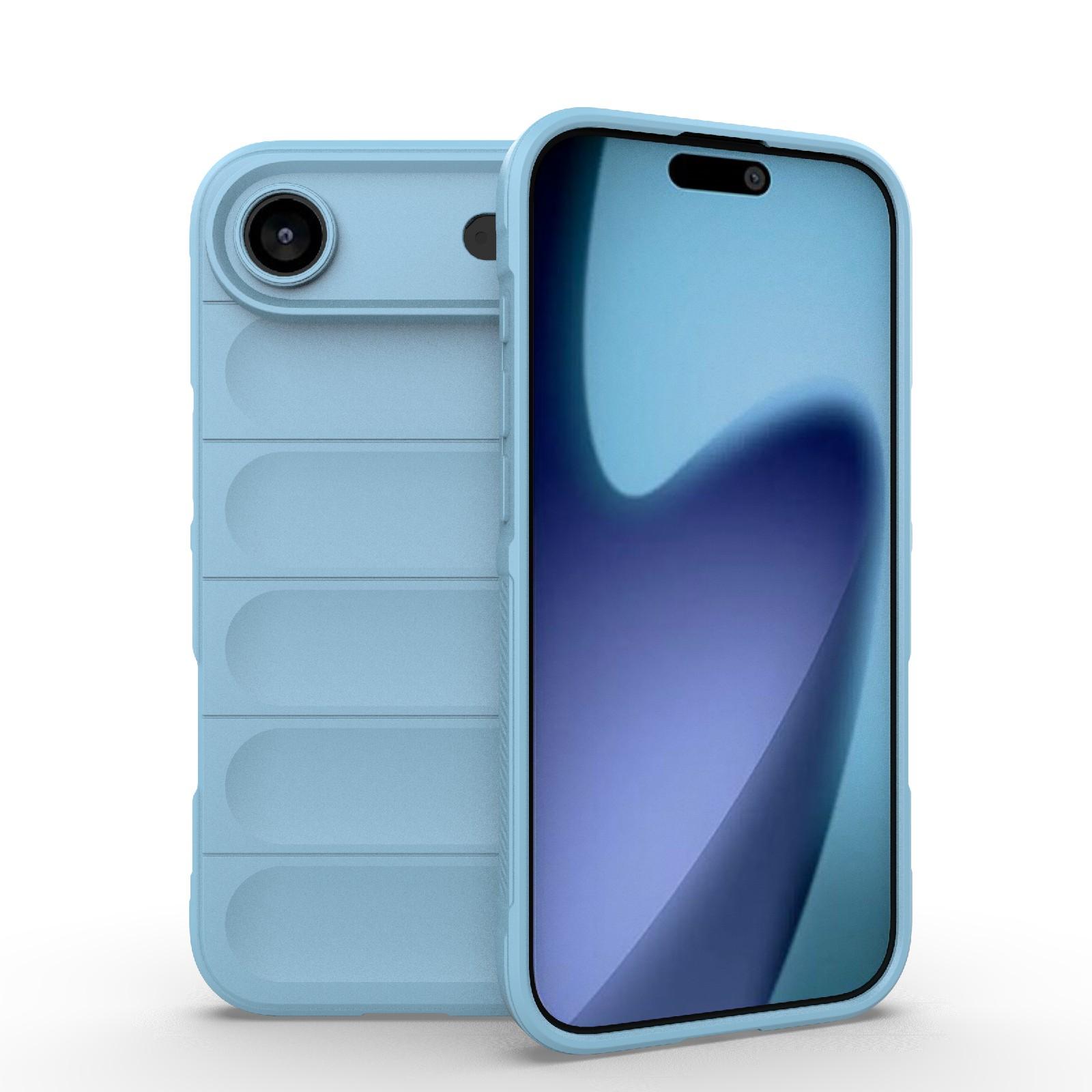 For iPhone Air Magic Shield TPU + Flannel Phone Case(Light Blue) - Shopkiz.com