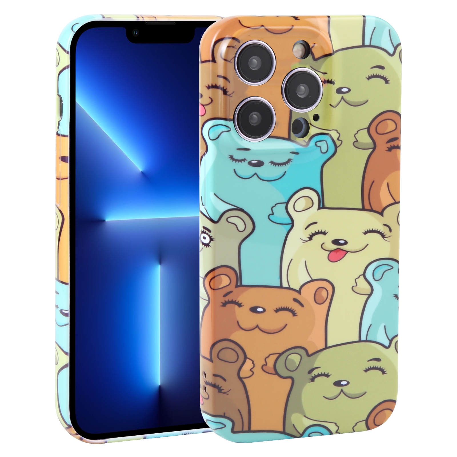 For iPhone 13 Pro Dustproof Net Full Coverage PC Phone Case(Cute Bear) - Shopkiz.com