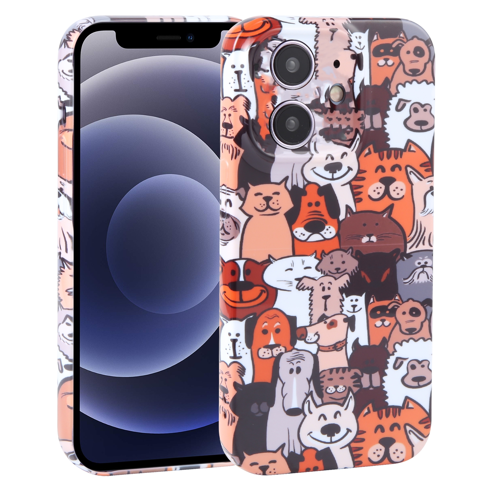 For iPhone 12 mini Dustproof Net Full Coverage PC Phone Case(Cute Dog) - Shopkiz.com