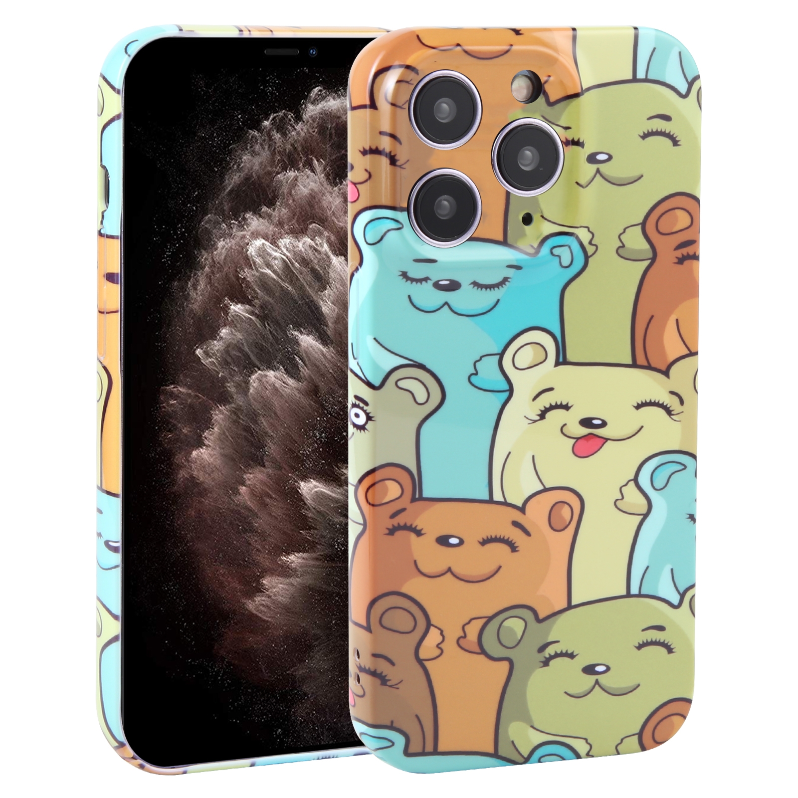 For iPhone 11 Pro Max Dustproof Net Full Coverage PC Phone Case(Cute Bear) - Shopkiz.com