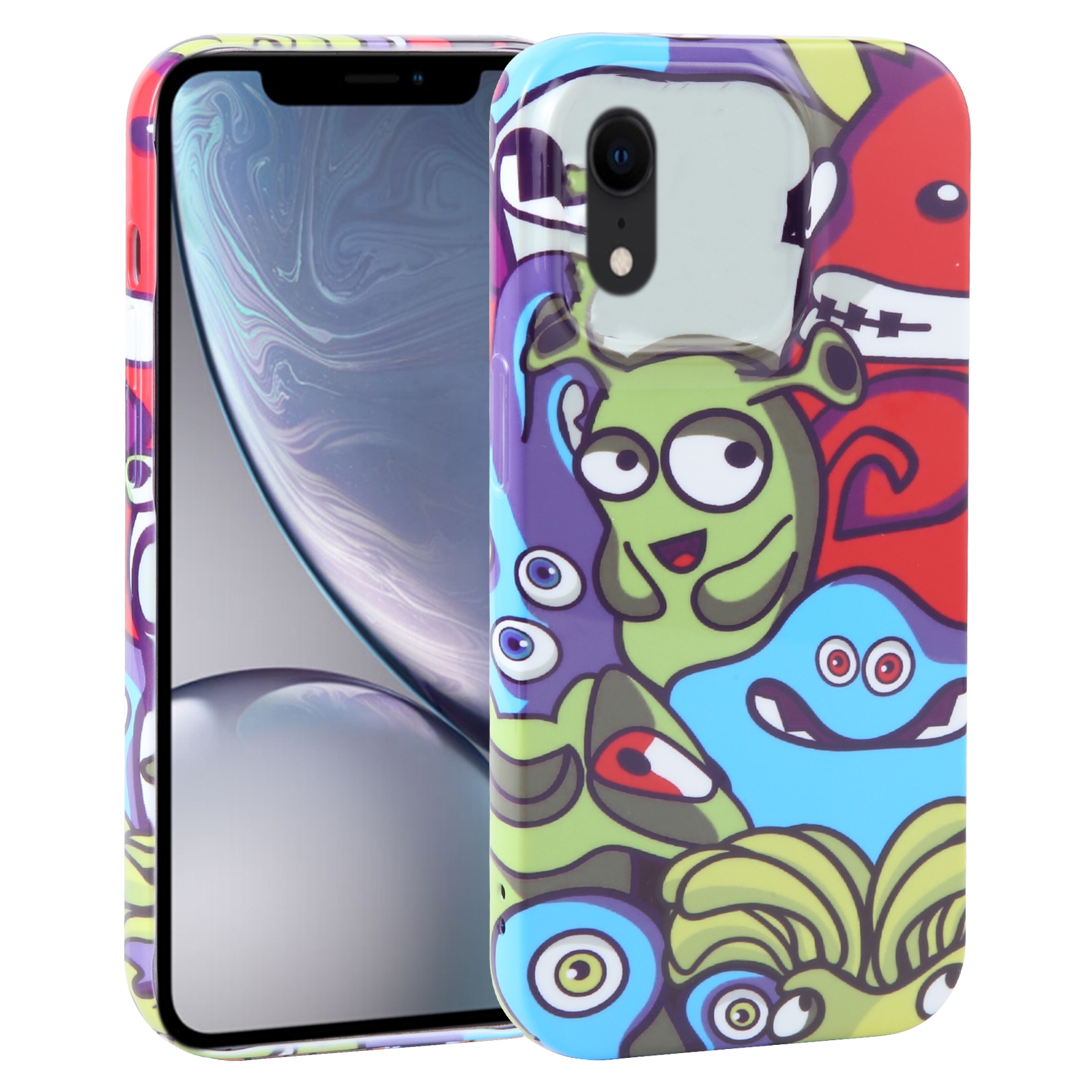 For iPhone XR Dustproof Net Full Coverage PC Phone Case(Monster Academy) - Shopkiz.com