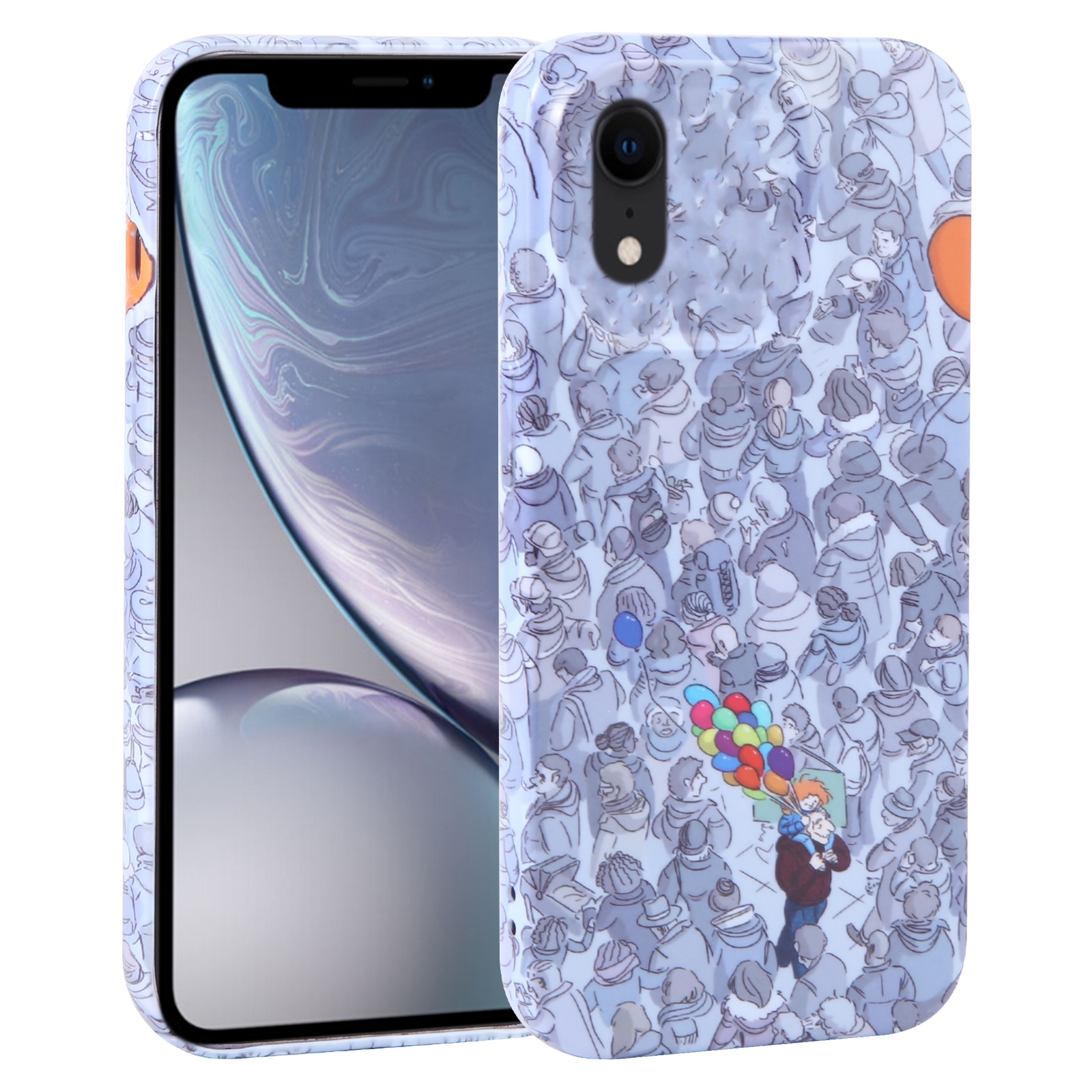 For iPhone XR Dustproof Net Full Coverage PC Phone Case(Crowd) - Shopkiz.com