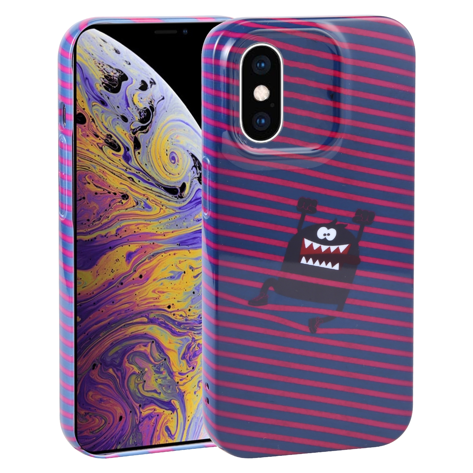 For iPhone XS Max Dustproof Net Full Coverage PC Phone Case(Little Monster) - Shopkiz.com