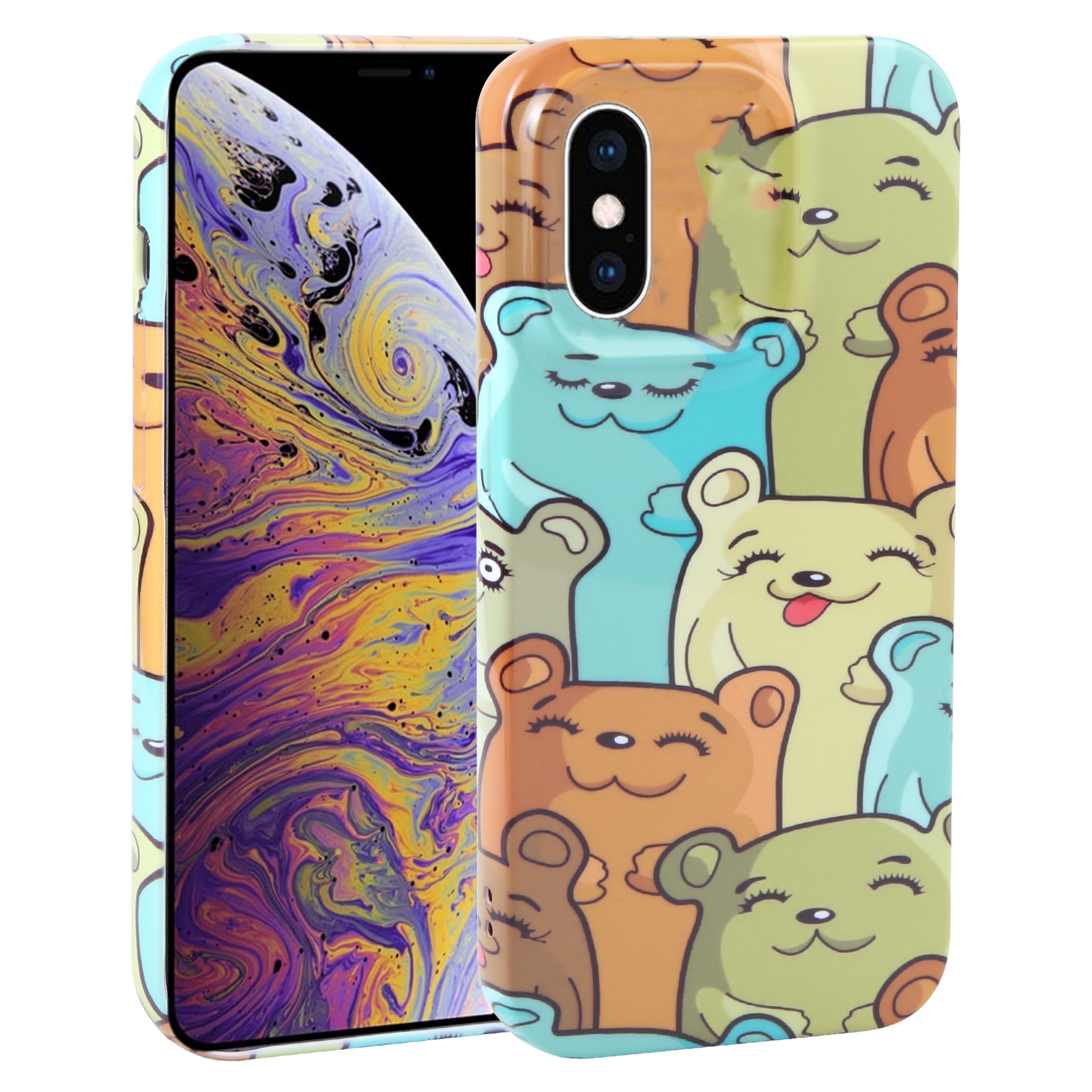 For iPhone XS Max Dustproof Net Full Coverage PC Phone Case(Cute Bear) - Shopkiz.com