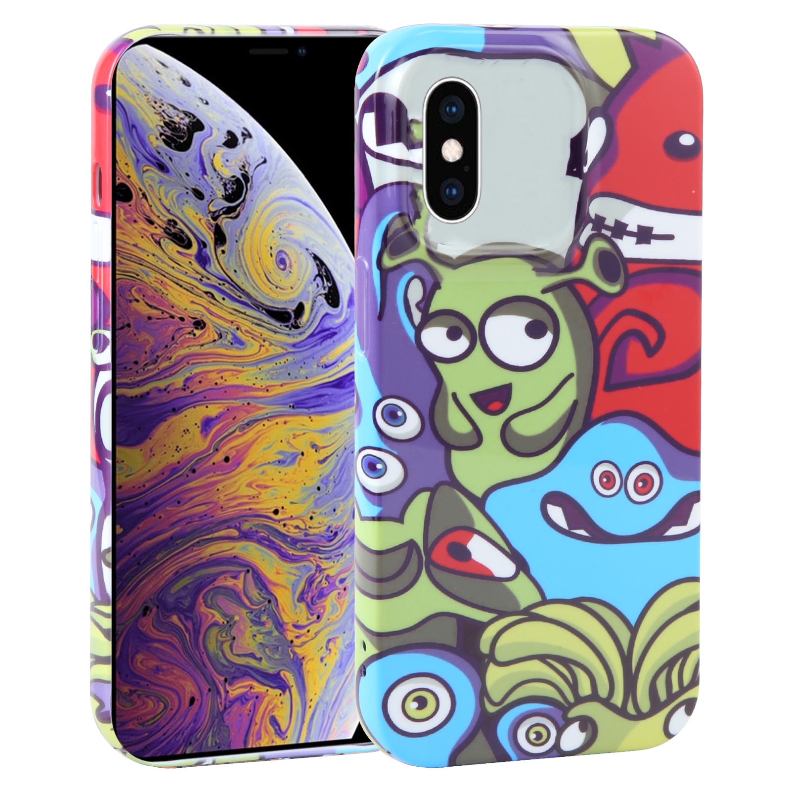For iPhone XS Max Dustproof Net Full Coverage PC Phone Case(Monster Academy) - Shopkiz.com