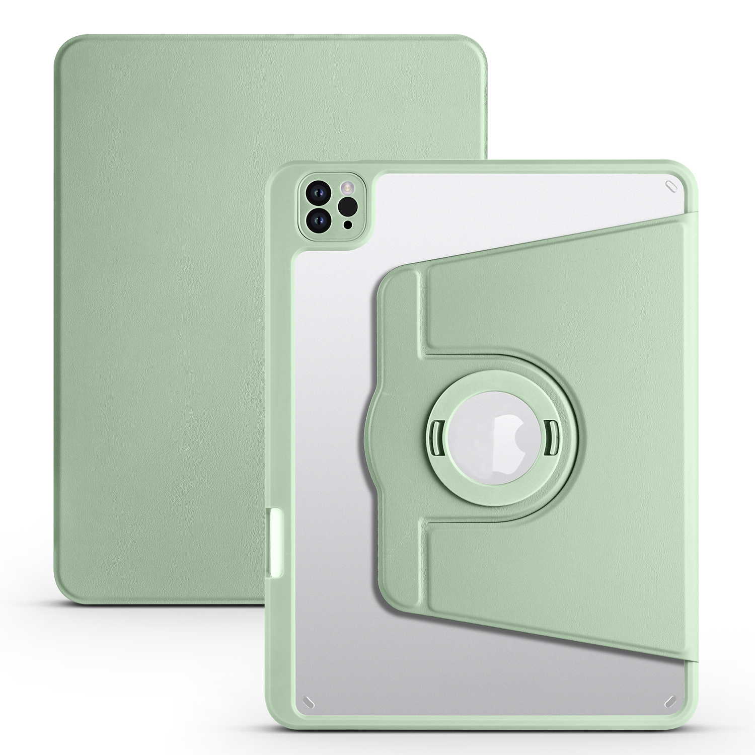 For iPad Pro 11 2022 / Air 10.9 2022 Acrylic 360 Rotation Detachable Leather Tablet Case(Green) - Shopkiz.com