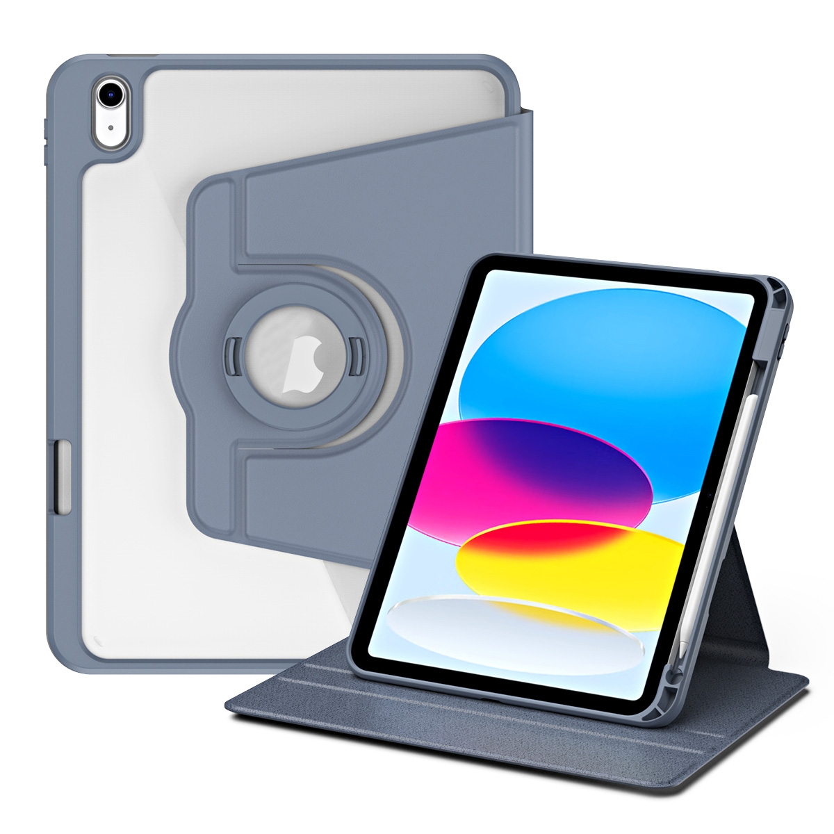 For iPad 2025 / 2022 Acrylic 360 Rotation Detachable Leather Tablet Case(Lavender Purple) - Shopkiz.com