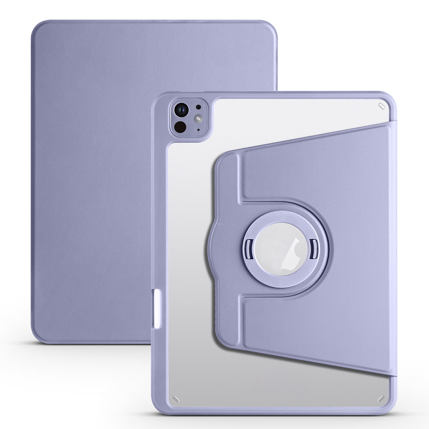 For iPad Pro 11 2025 / 2024 Acrylic 360 Rotation Detachable Leather Tablet Case(Lavender Purple) - Shopkiz.com