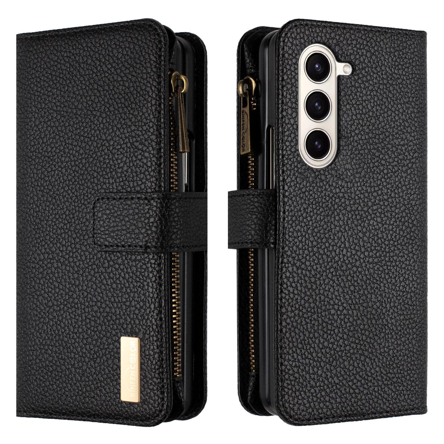 For Galaxy Z Fold8 Ultra 5G Litchi Texture Zipper Wallet Leather Phone Case(Black) - Shopkiz.com