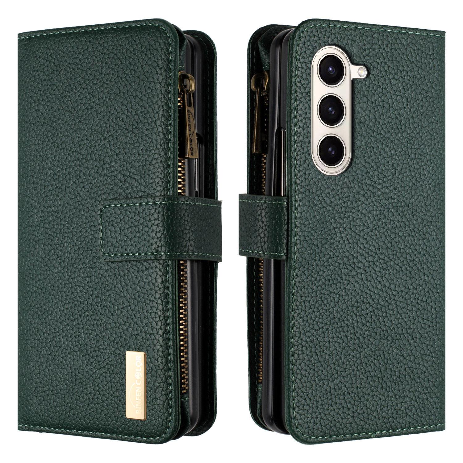 For Galaxy Z Fold8 Ultra 5G Litchi Texture Zipper Wallet Leather Phone Case(Green) - Shopkiz.com