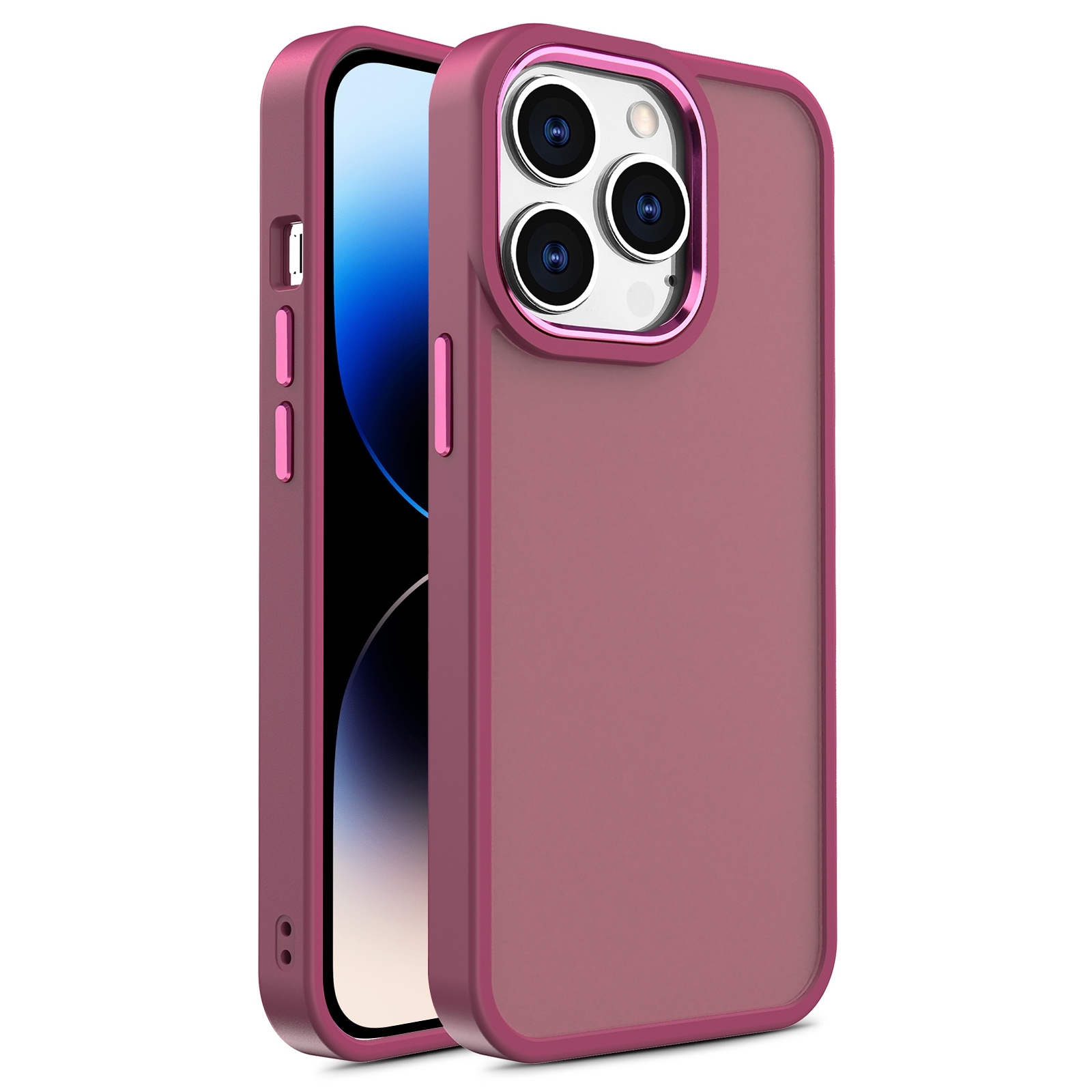 For iPhone 15 Pro Max Shield Skin Feel PC + TPU Phone Case(Red) - Shopkiz.com
