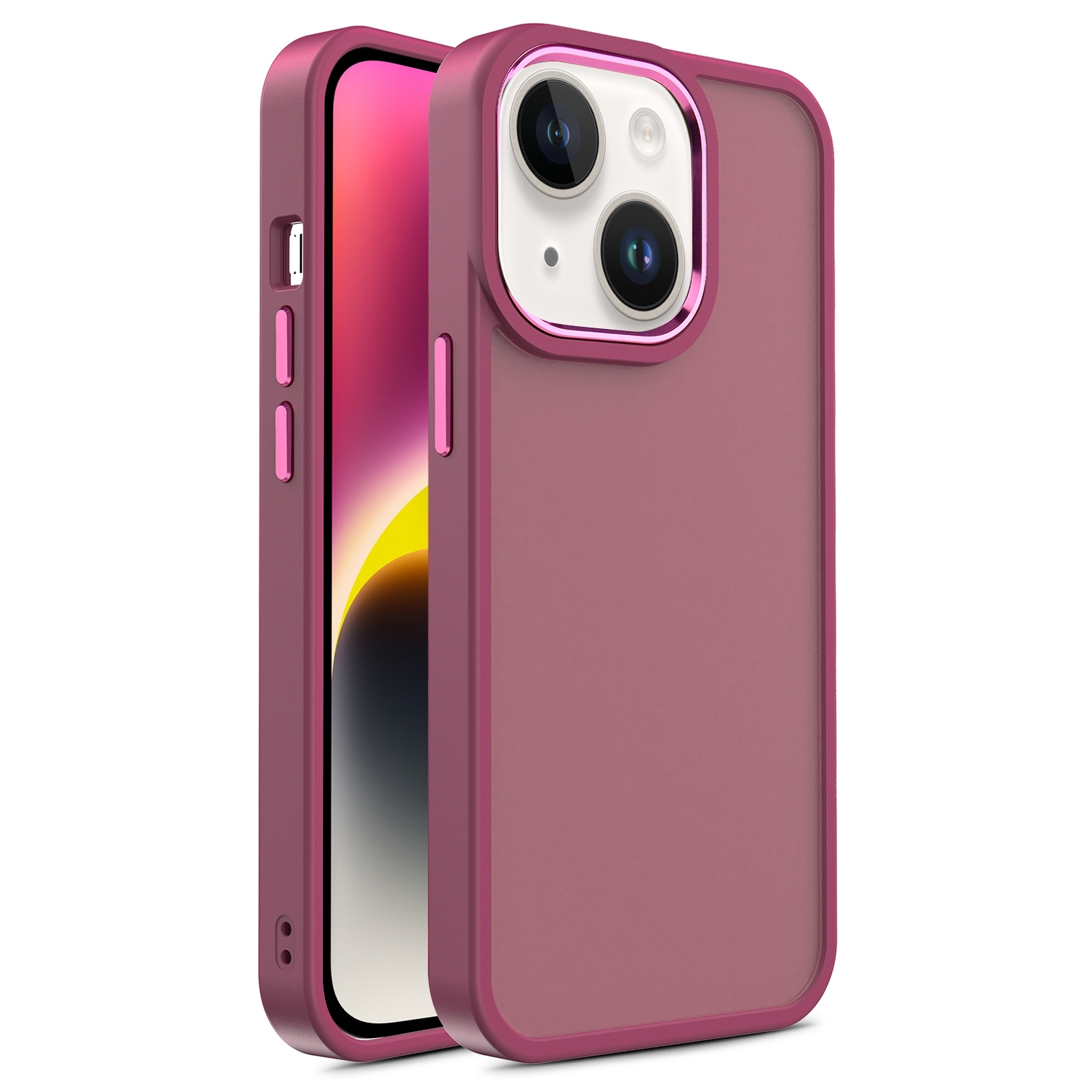 For iPhone 15 Plus Shield Skin Feel PC + TPU Phone Case(Red) - Shopkiz.com