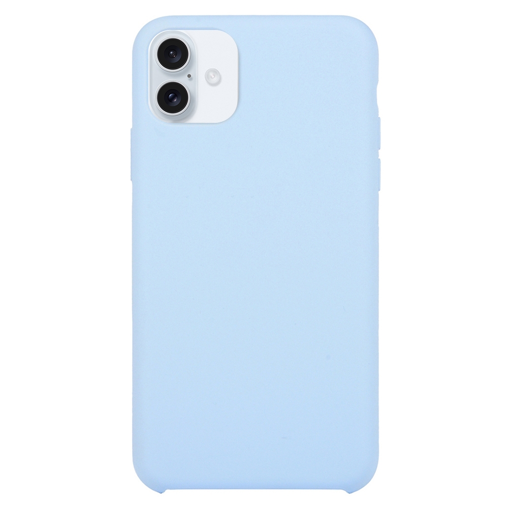 Solid Silicone Phone Case For iPhone 16(Light Blue) - Shopkiz.com