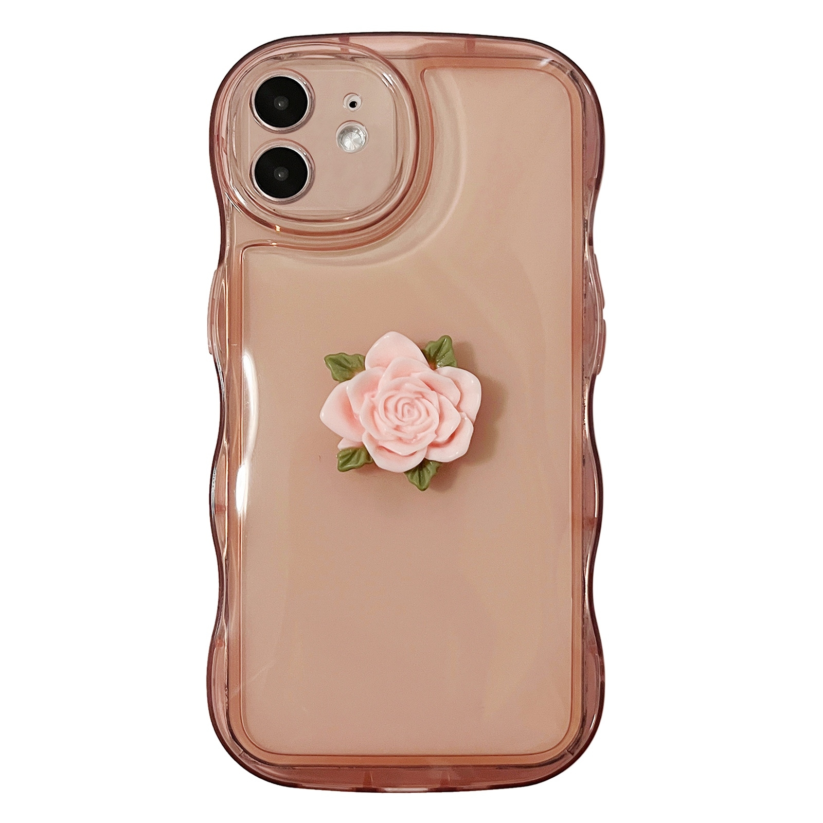 For iPhone 12 Bubble Wave Rose Phone Case(Pink) - Shopkiz.com