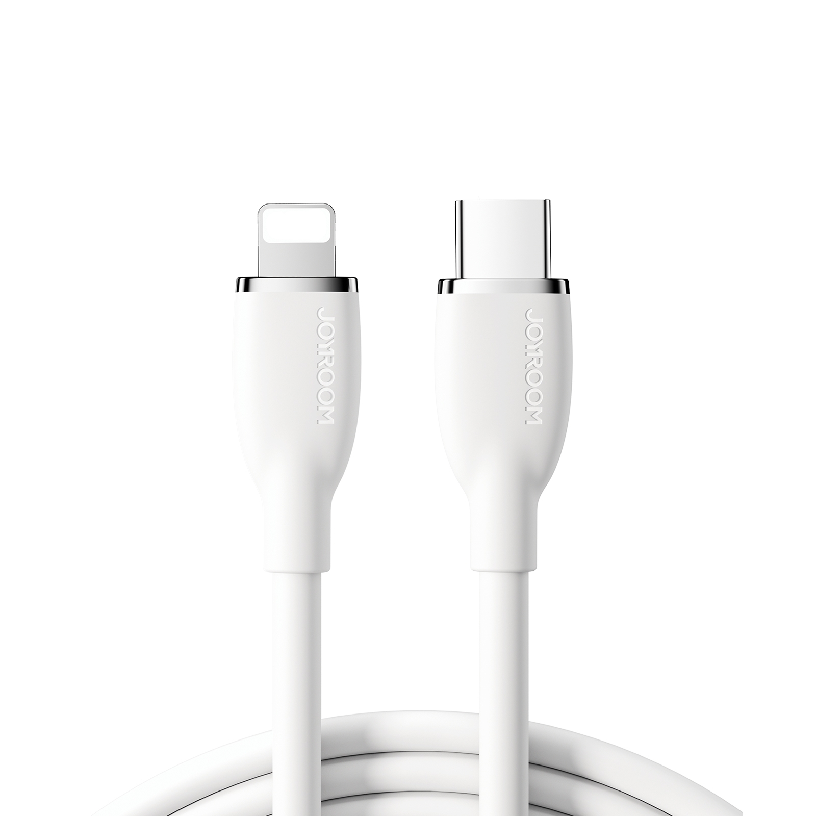 JOYRO0M SA29-CL3 30W USB-C/Type-C to 8 Pin Liquid Silicone Fast Charging Data Cable, Length: 2m(White) - Shopkiz.com