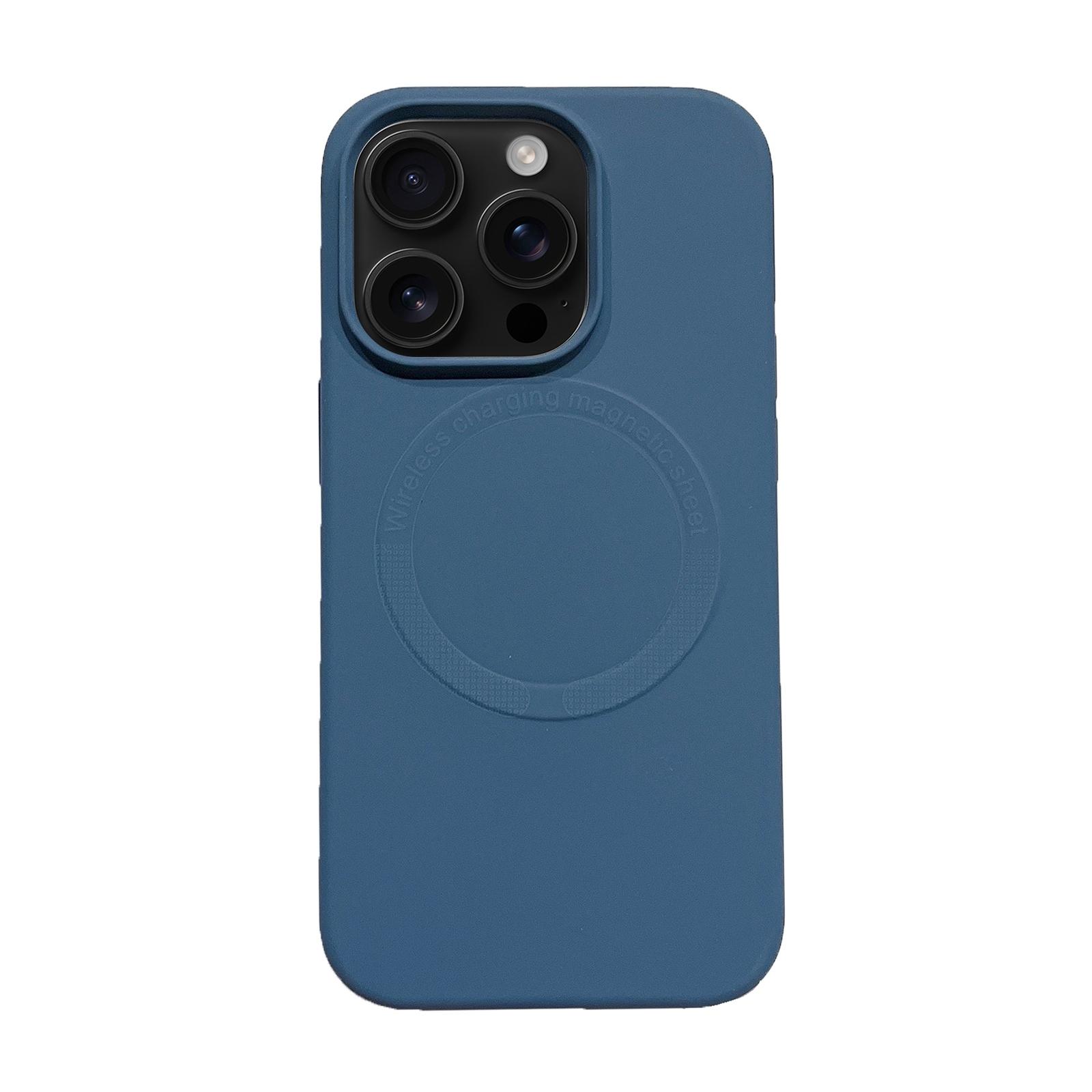 For iPhone 16 Pro Max Magsafe Magnetic Silicone Phone Case(Dark Blue) - Shopkiz.com