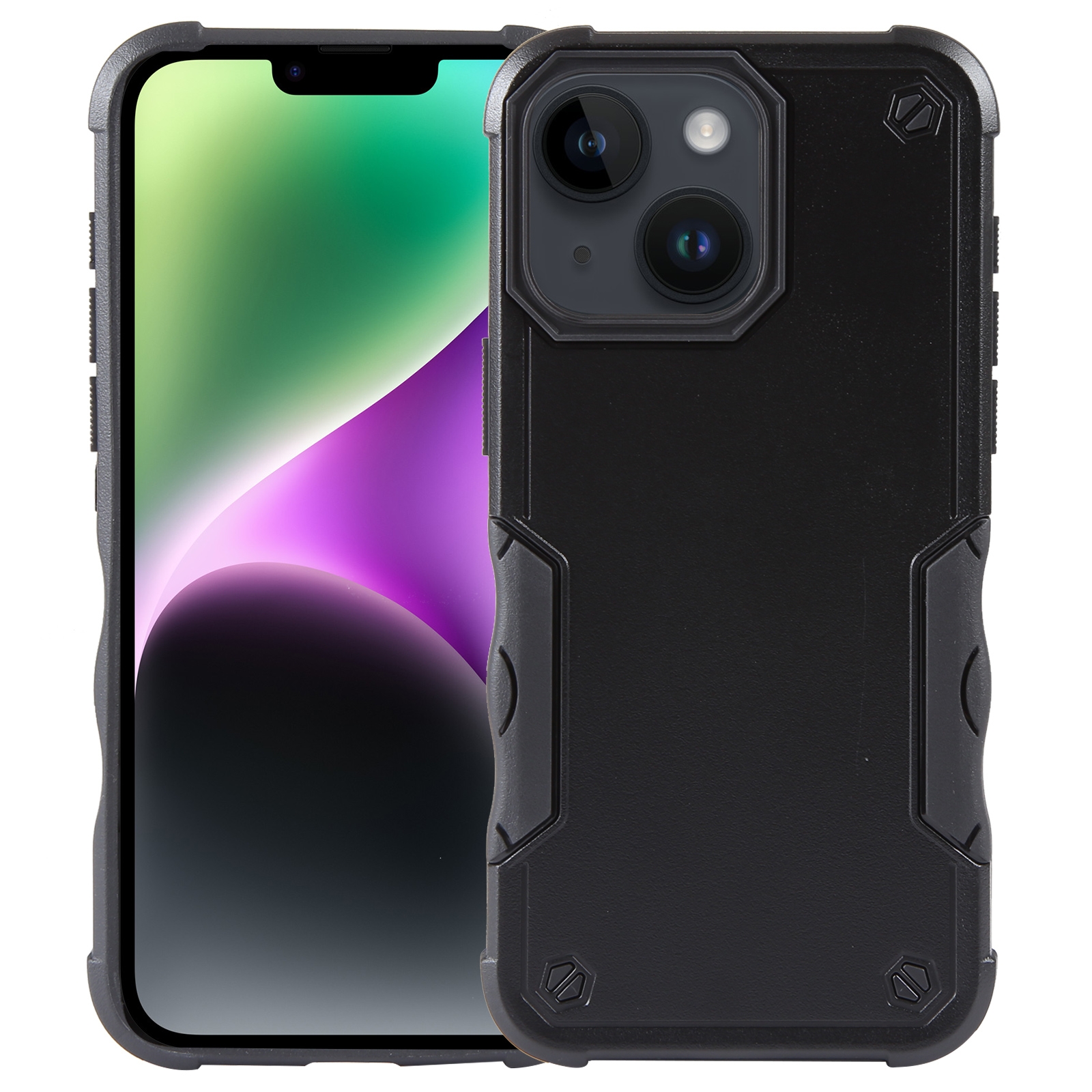 For iPhone 15 Plus Non-slip Shockproof Armor Phone Case(Black) - Shopkiz.com