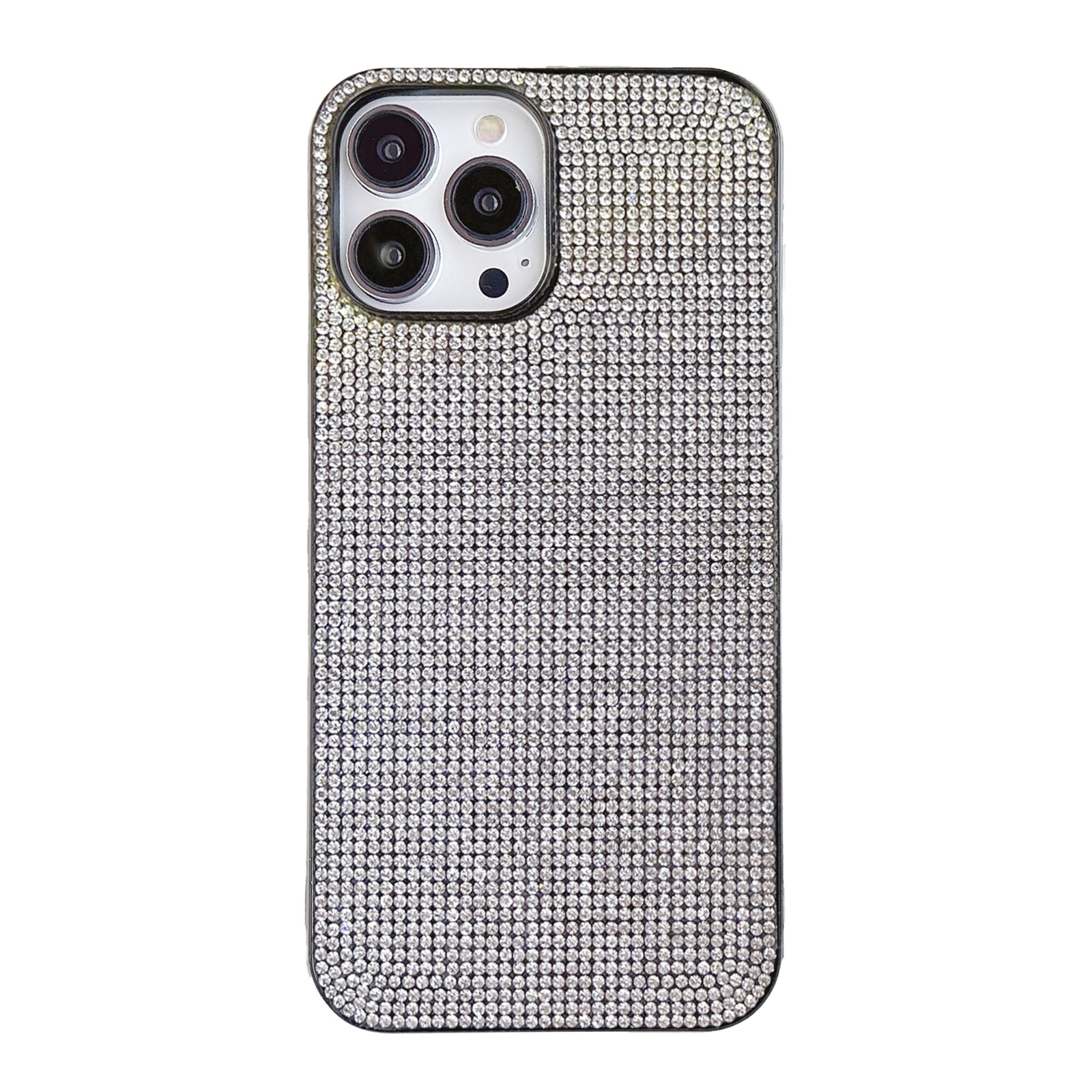 For iPhone 14 Pro Solid Color Diamond TPU Phone Case(Silver) - Shopkiz.com
