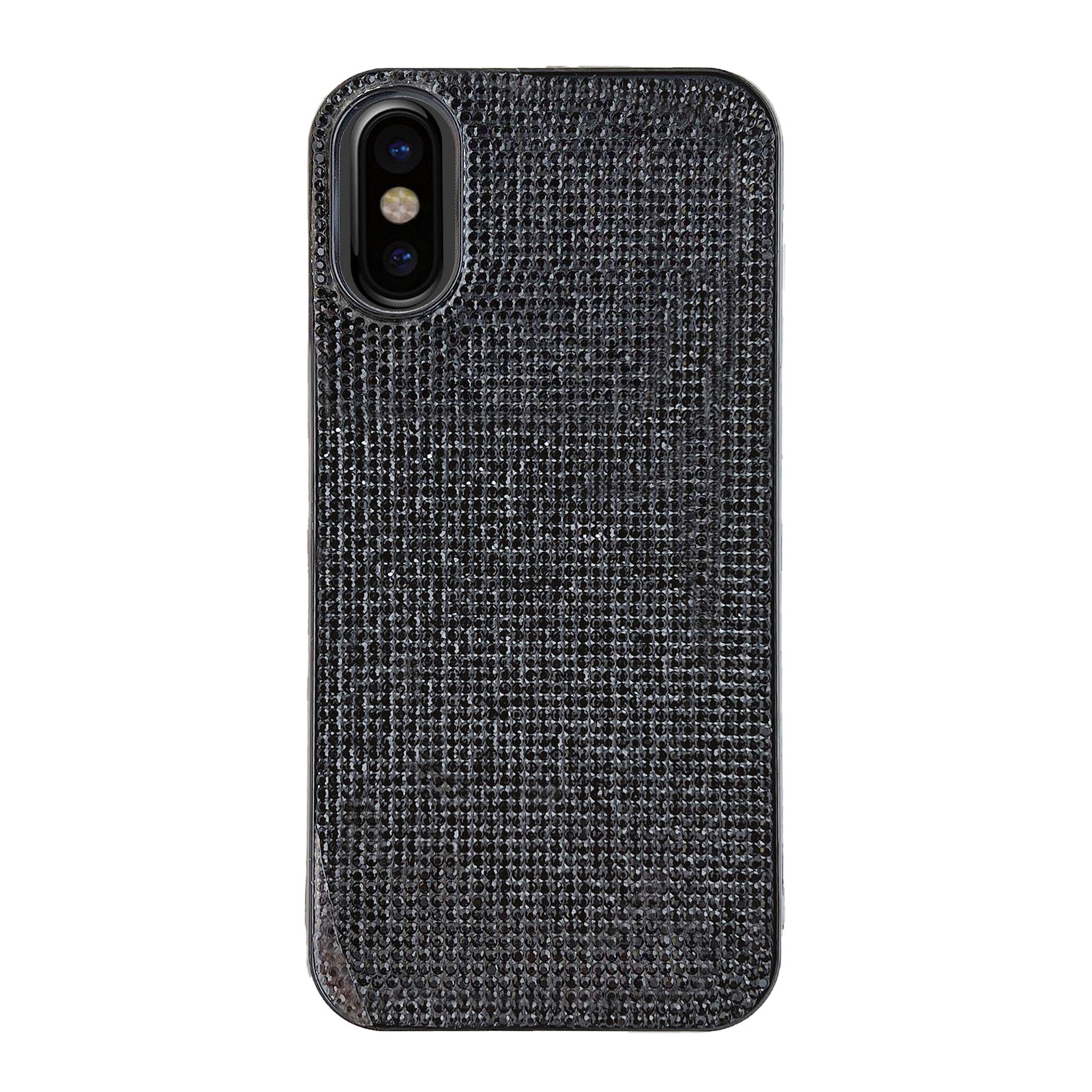 For iPhone XS / X Solid Color Diamond TPU Phone Case(Black) - Shopkiz.com