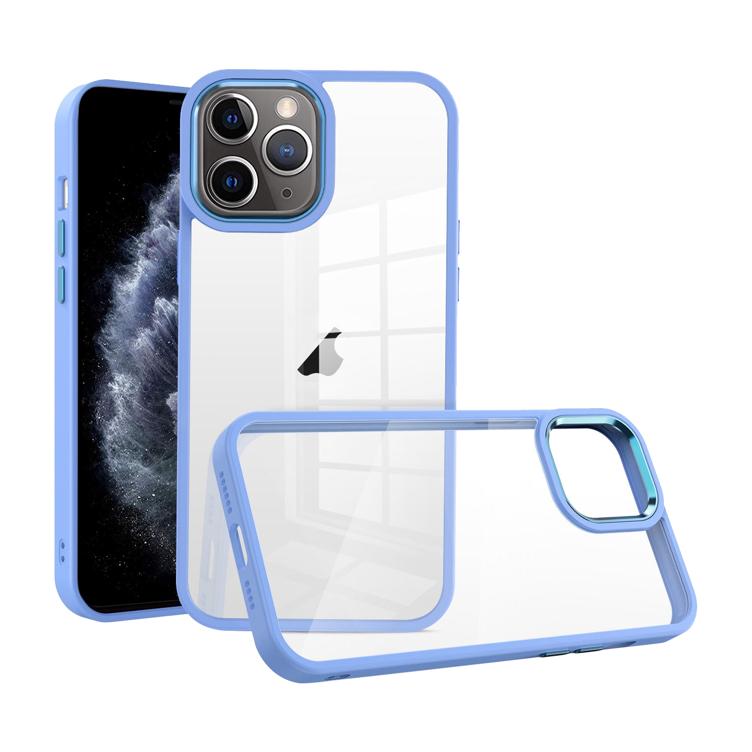 For iPhone 11 Pro Macaron High Transparent PC Phone Case(Light Blue) - Shopkiz.com