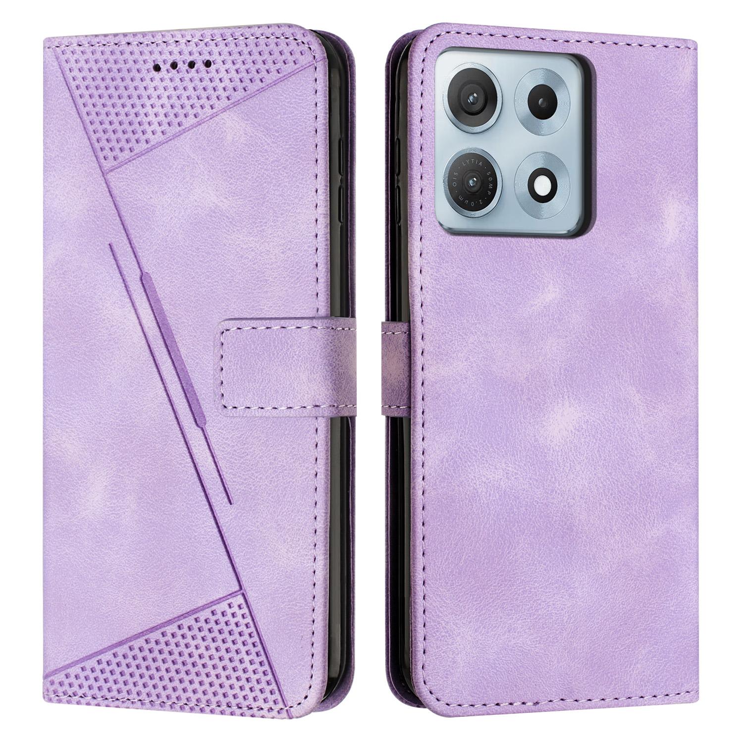 For Motorola Edge 70 Max 5G Dream Triangle Leather Phone Case with Lanyard(Purple) - Shopkiz.com